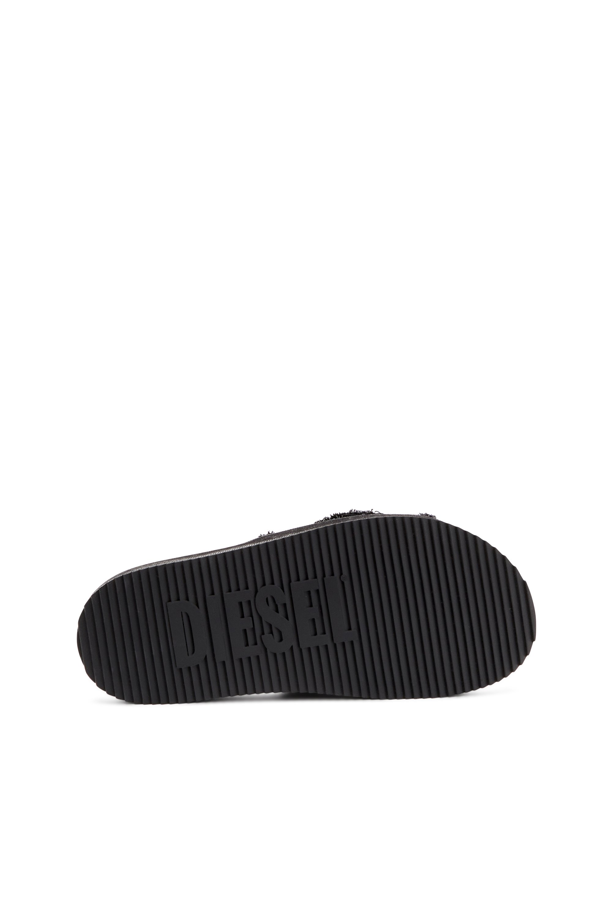 Diesel - SA-SLIDE D OVAL, Unisex's Sa-Slide D-Distressed denim slides in Black - 4