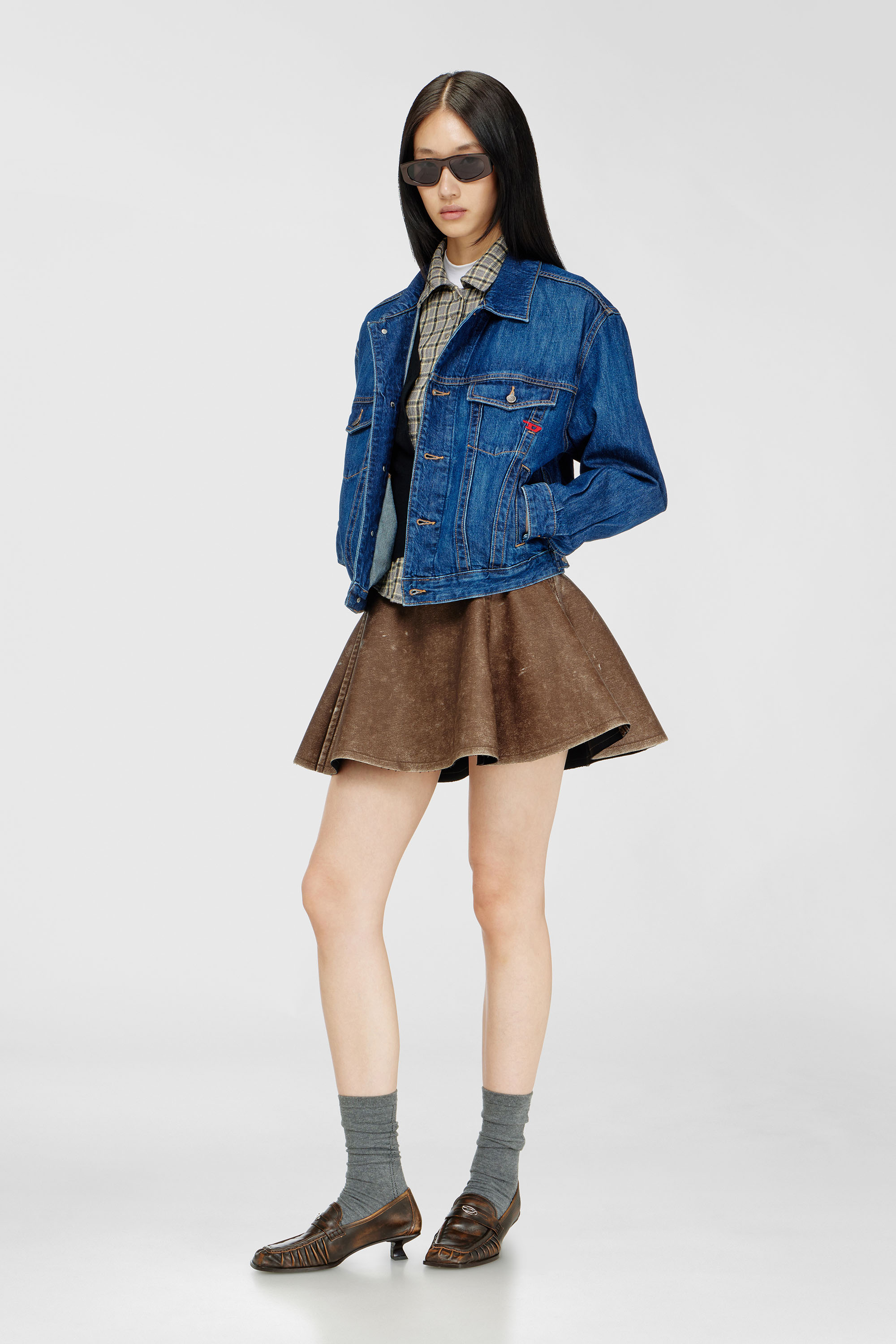 Diesel - D-RANGER, Man's Trucker jacket in denim in Medium blue - 2
