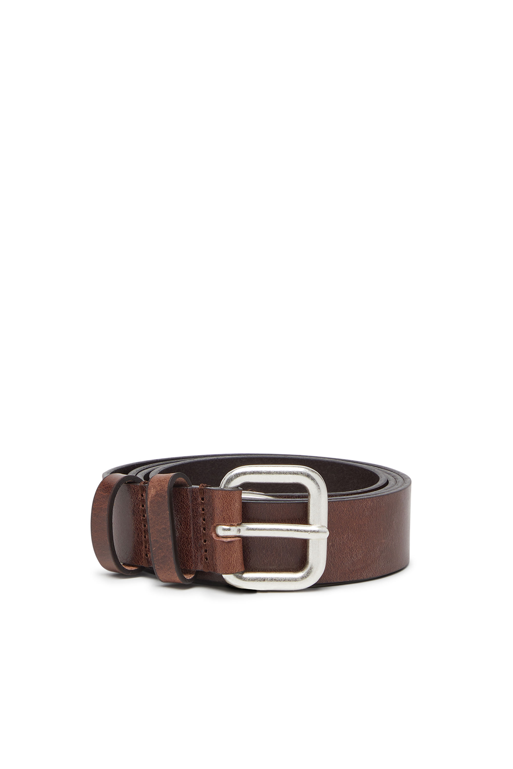 Diesel - B-INLAY, Unisex's 2.9cm leather belt with oval d logo in Brown - 2