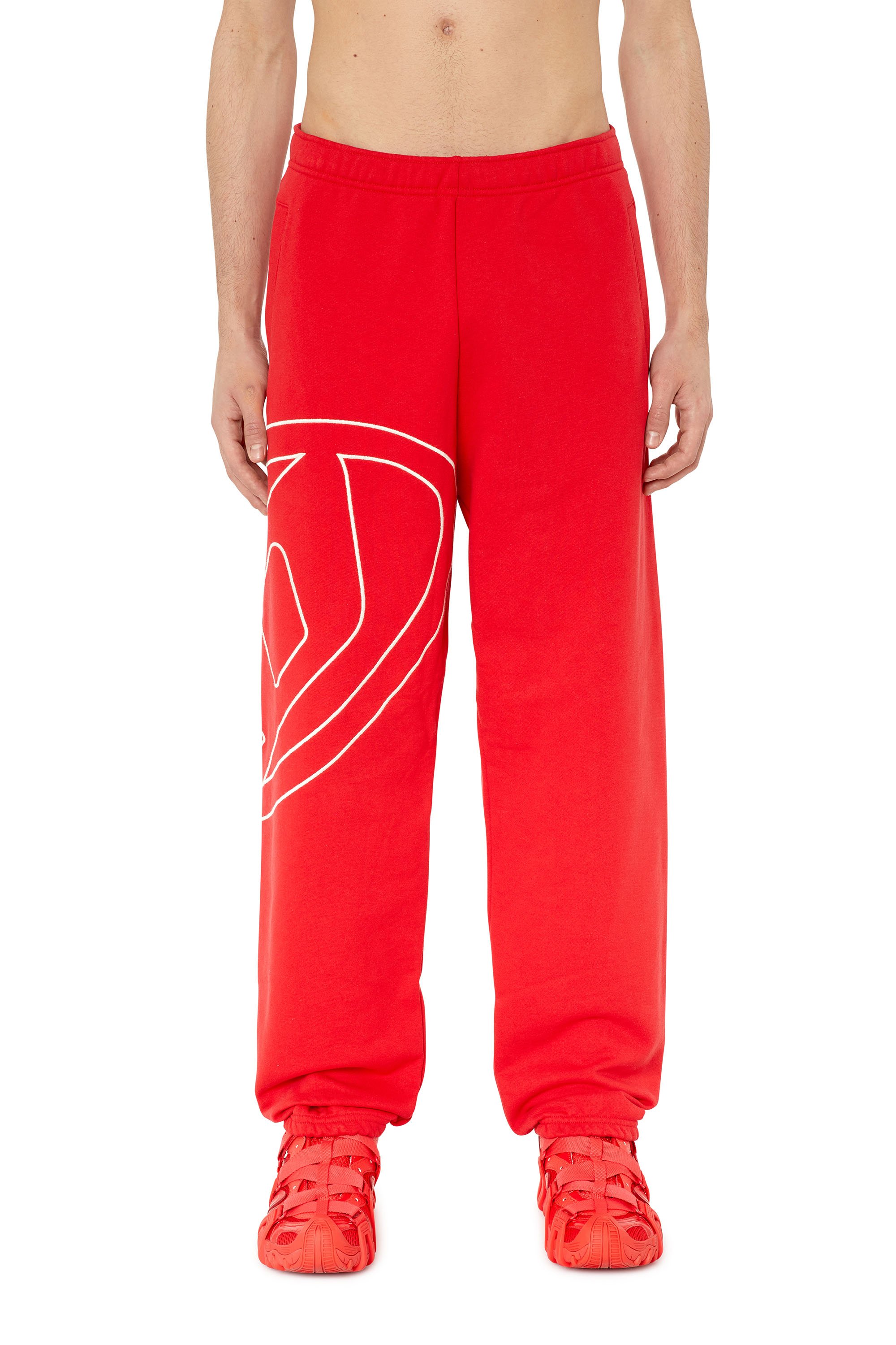 Diesel - P-MARKY-MEGOVAL, Man Sweatpants with maxi D logo in Red - Image 1