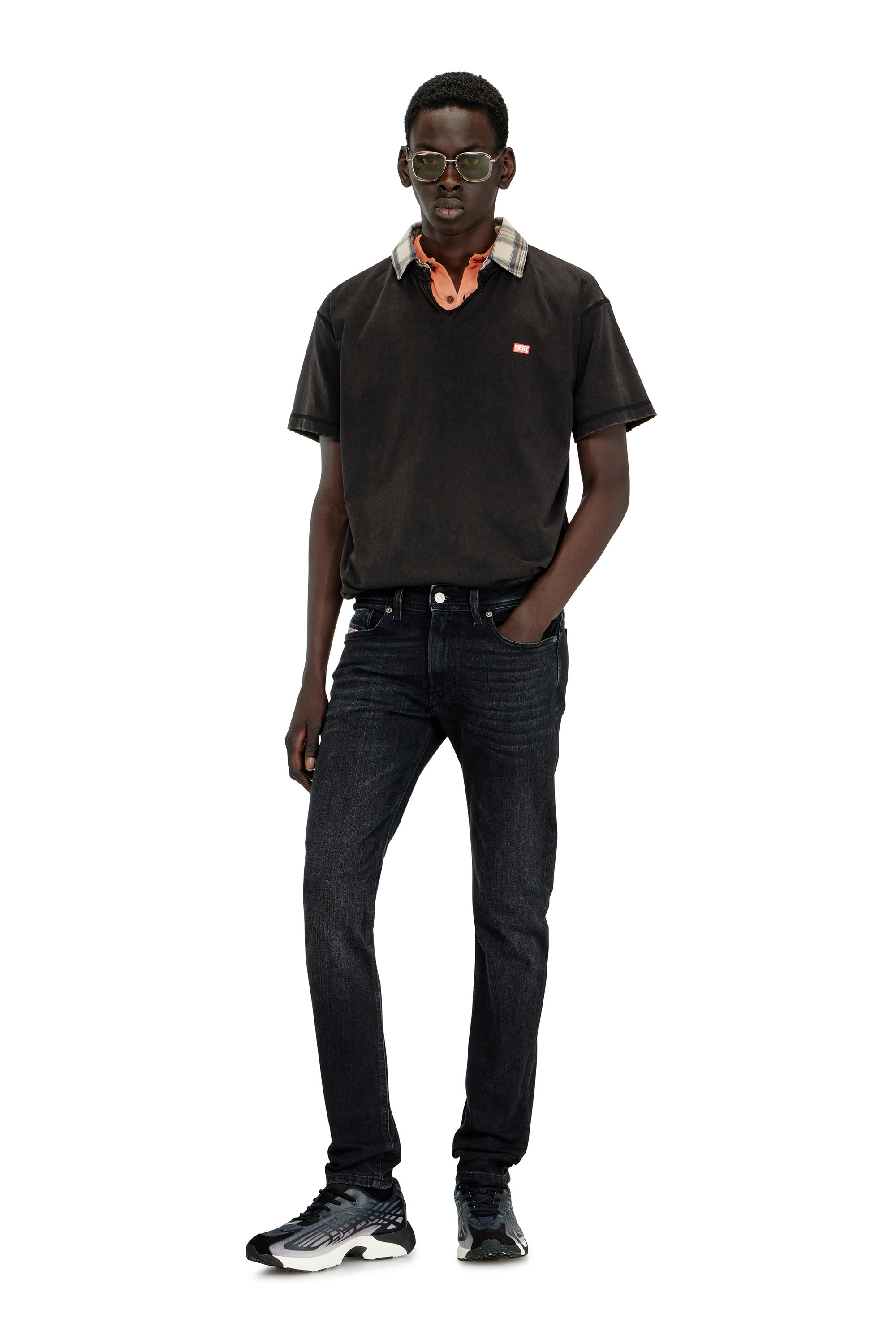 Diesel - Man's Skinny Jeans 1979 Sleenker 0GRDA, Black/Dark grey - 2