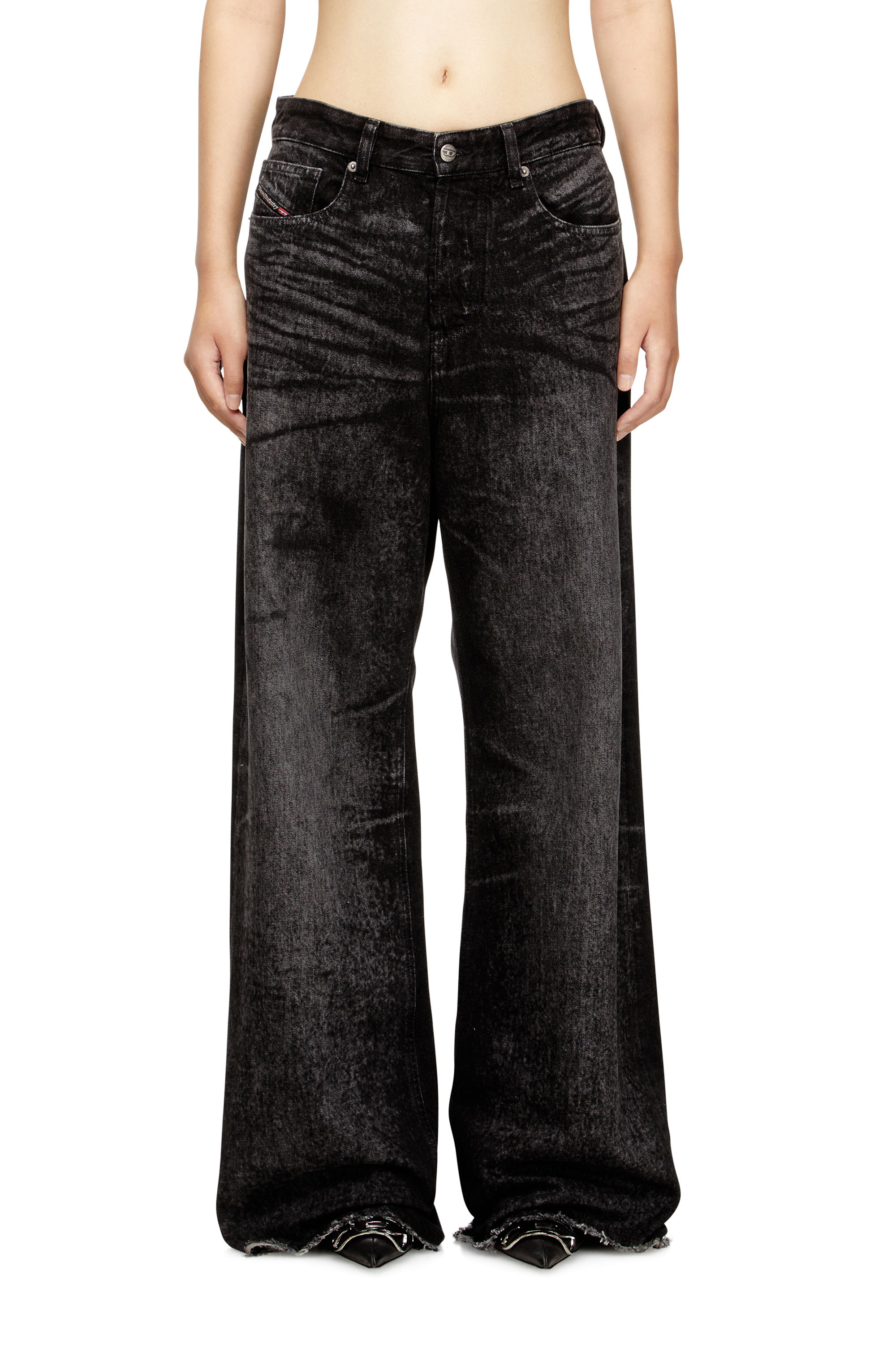 Diesel - Woman's Relaxed Jeans 1996 D-Sire 007DB, Black/Dark grey - 2