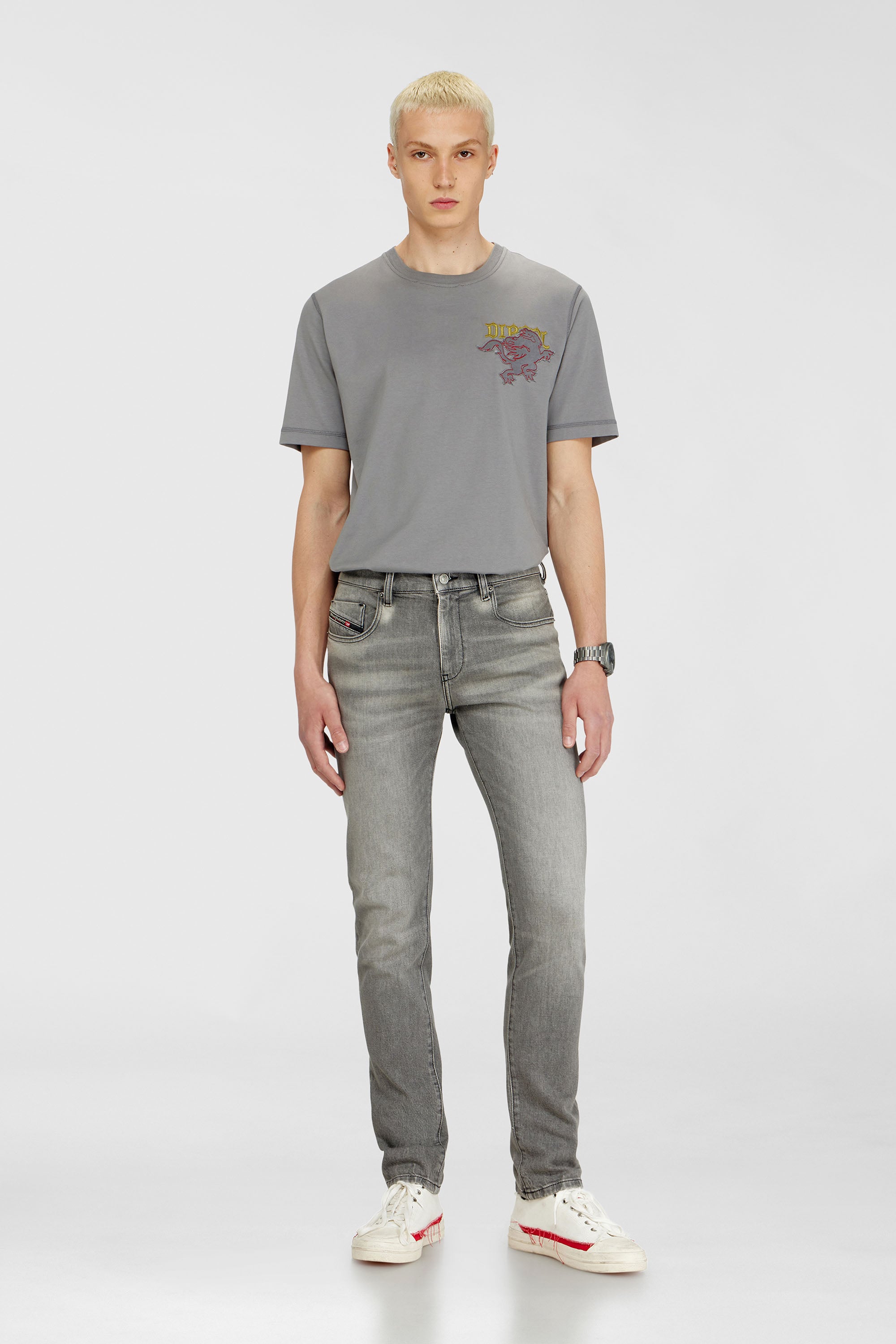 Diesel - Man's Slim Jeans 2019 D-Strukt 0KBBL, Light Grey - 1