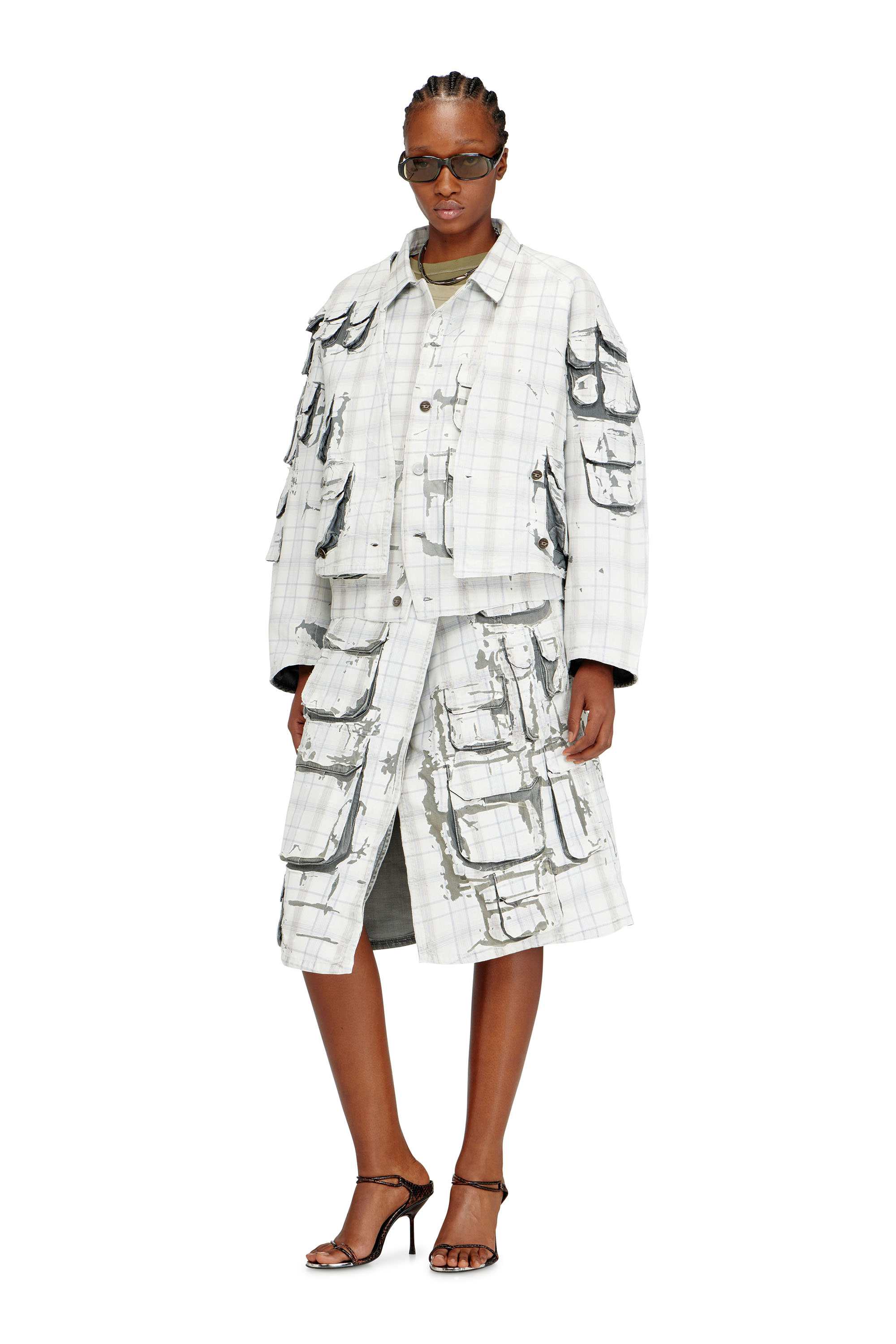 Diesel - DE-TALBAR-FSI, Woman's Denim cardi jacket with peel-off effect in Light Grey - 2