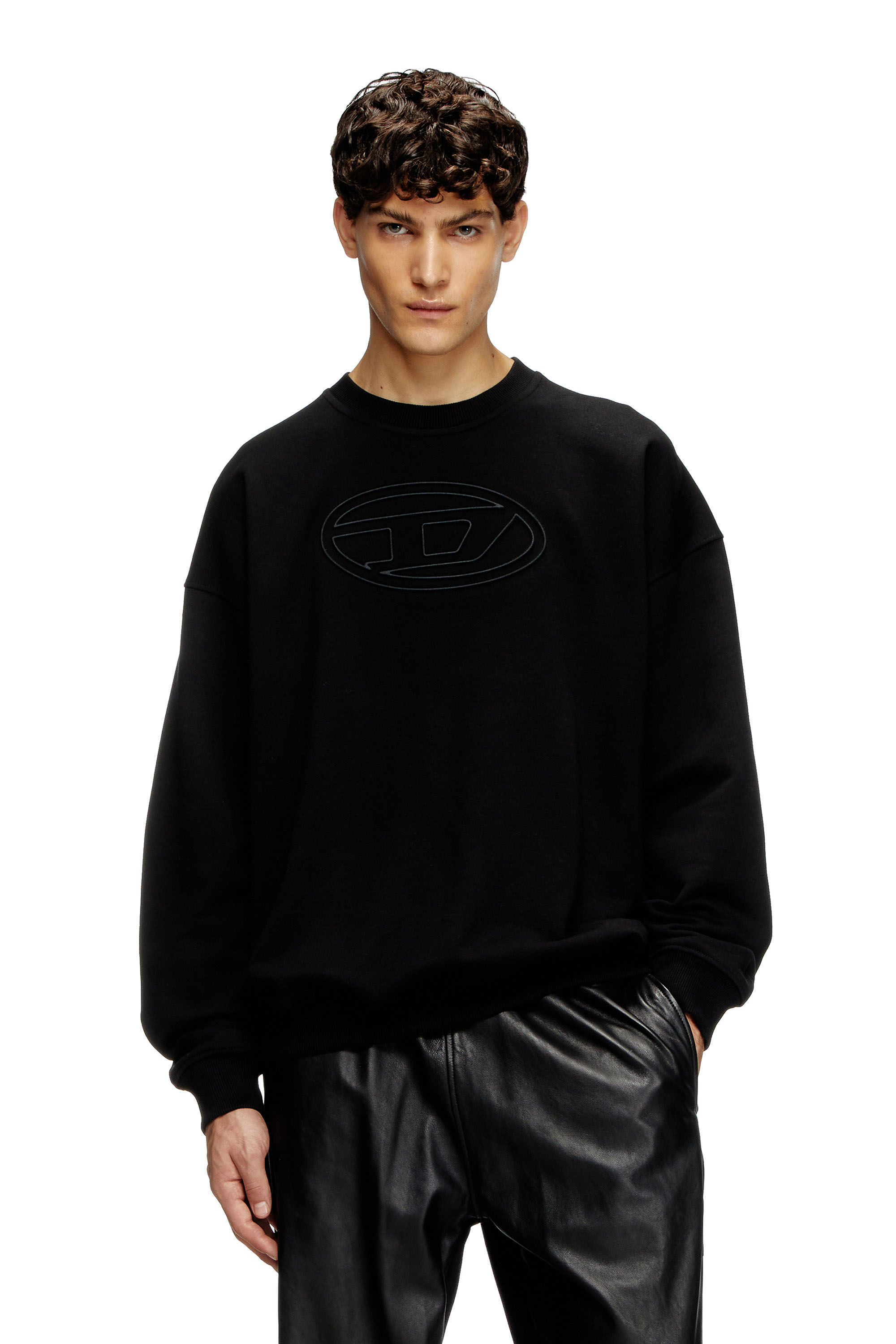 Diesel - S-MART-BIGOVAL, Man's Sweatshirt with embossed Oval D in Black - 3
