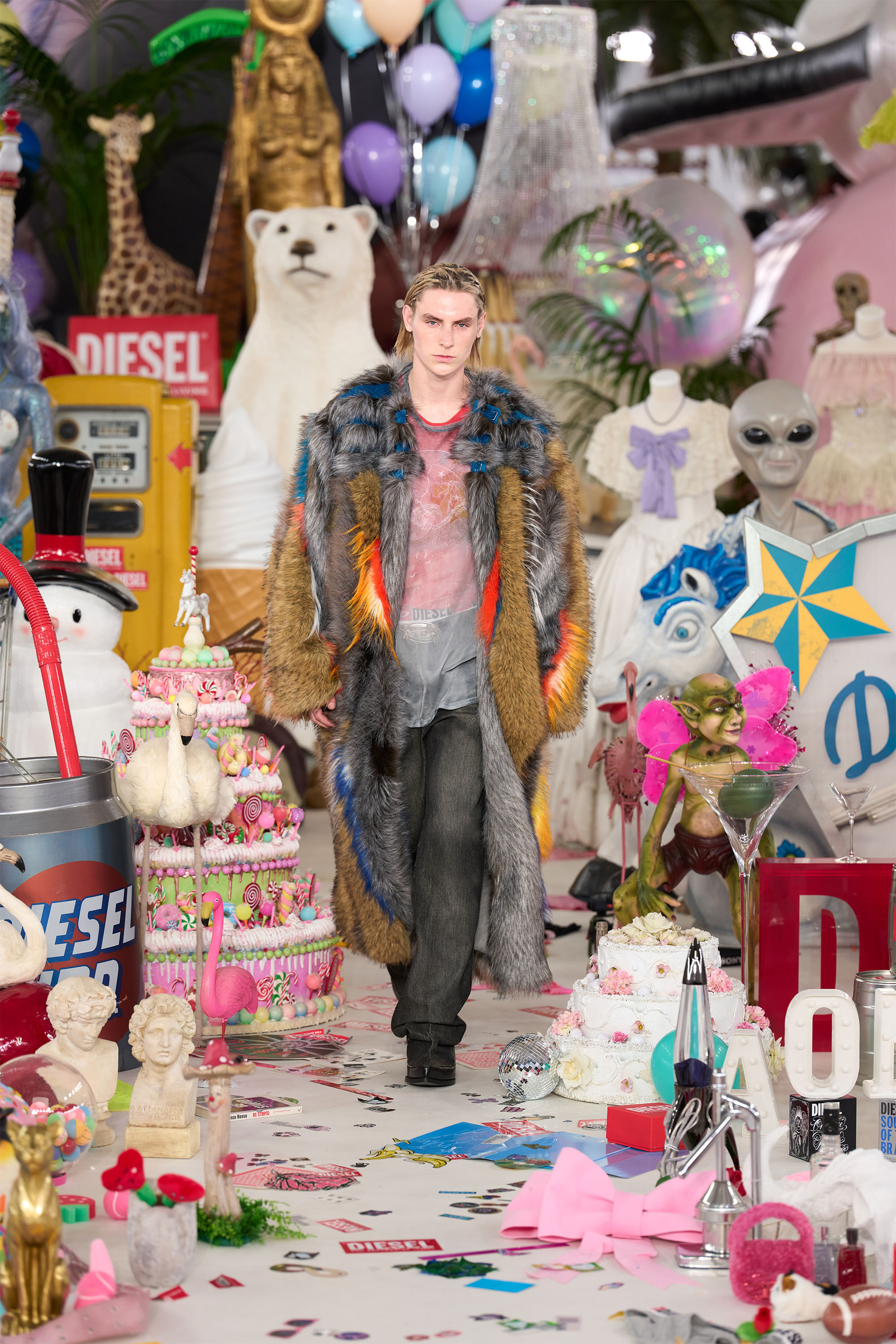 Diesel - T-GERI-LS, Man's Long-sleeve T-shirt with concert graphics in Red - 6