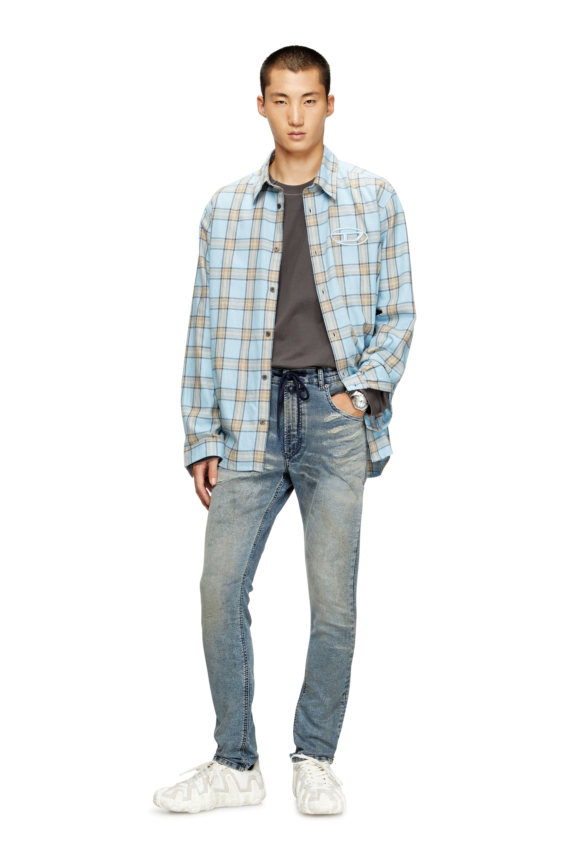 Diesel - Man's Regular 2032 D-Krooley Joggjeans® 09M37, Medium blue - 1