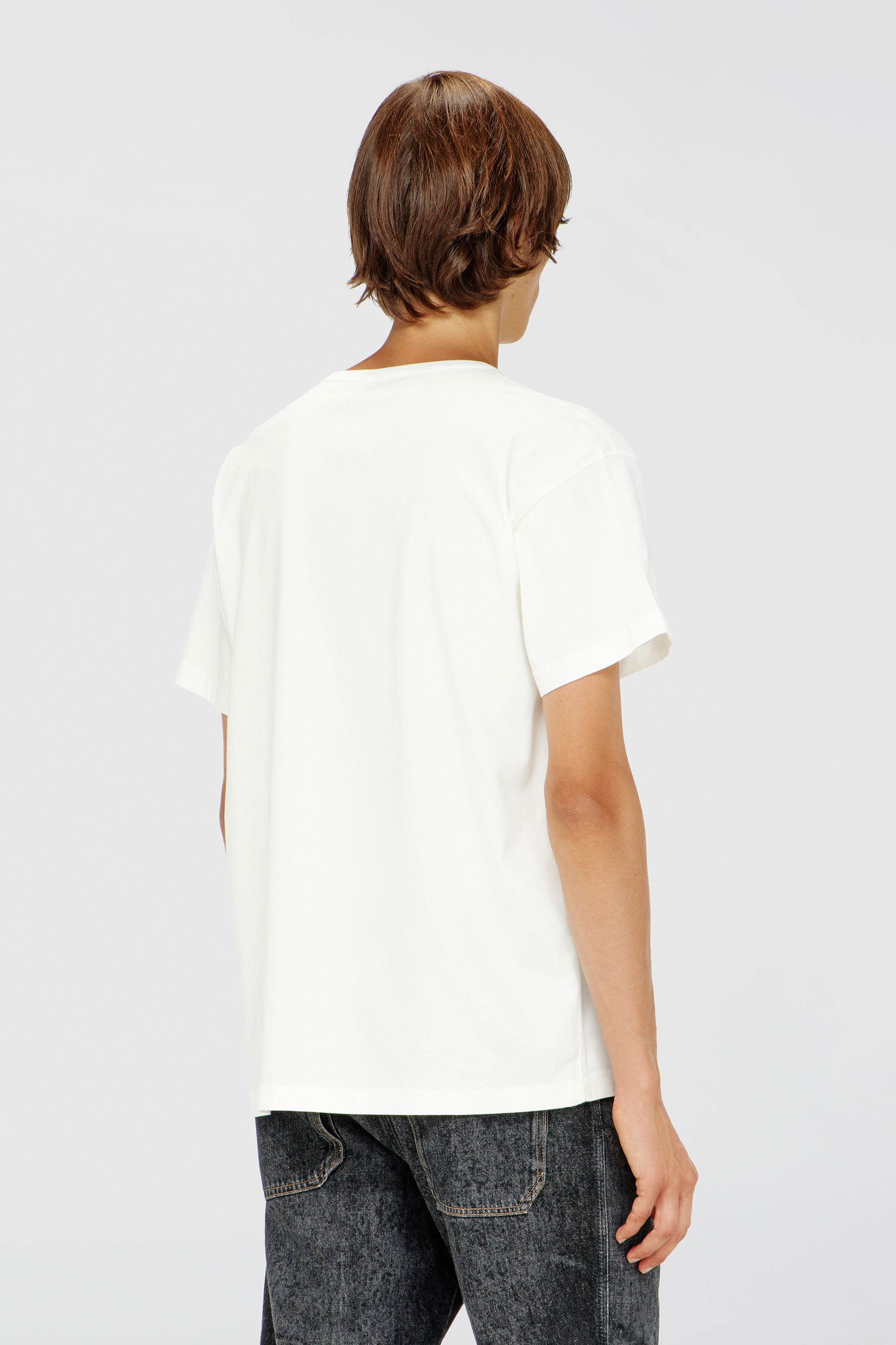 Diesel - T-NORM-IOD, Man's Light cotton T-shirt with metallic Oval D logo in White - 4