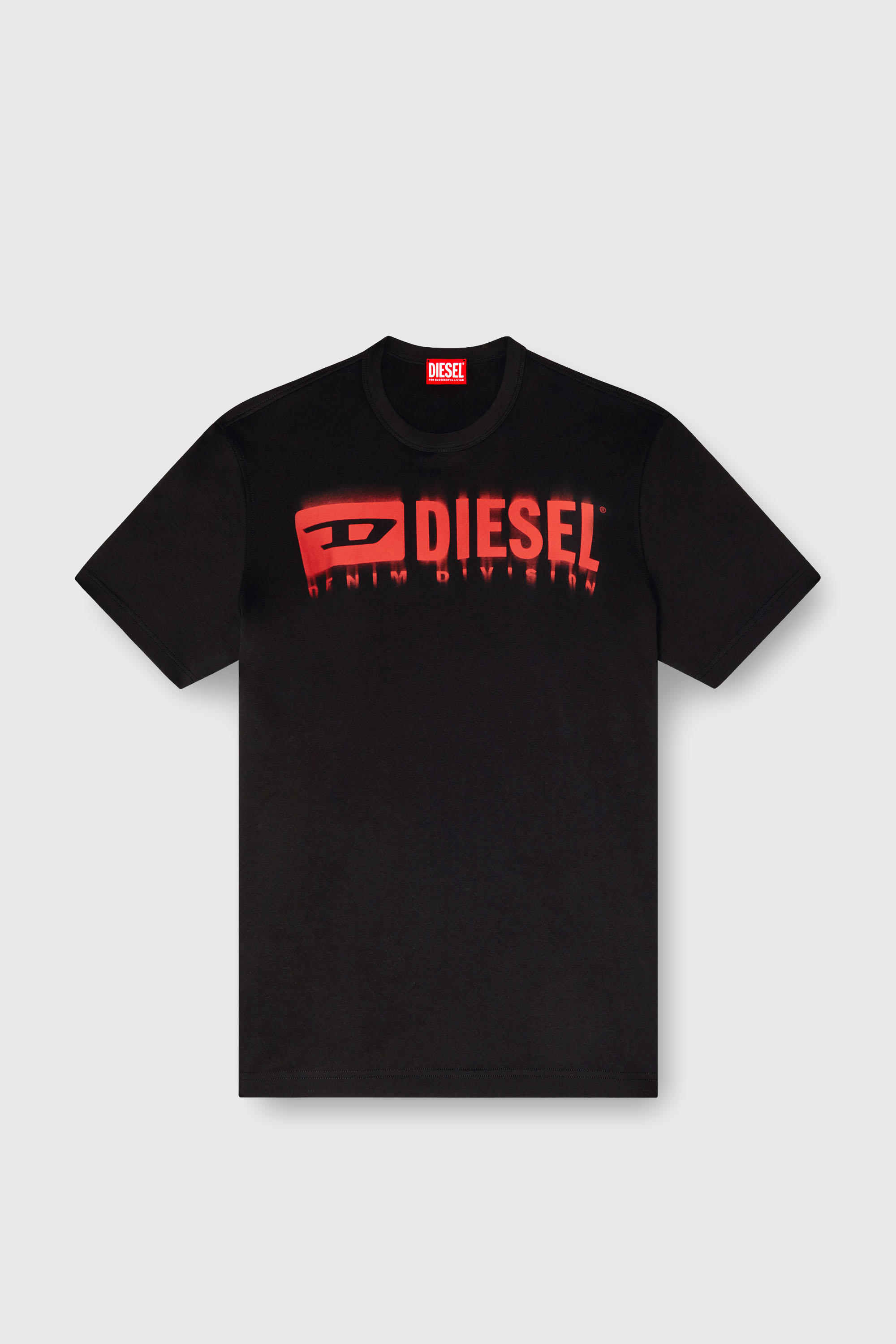 Diesel - T-ADJUST-Q7, Man's T-shirt with blurry Diesel logo in Black - 2