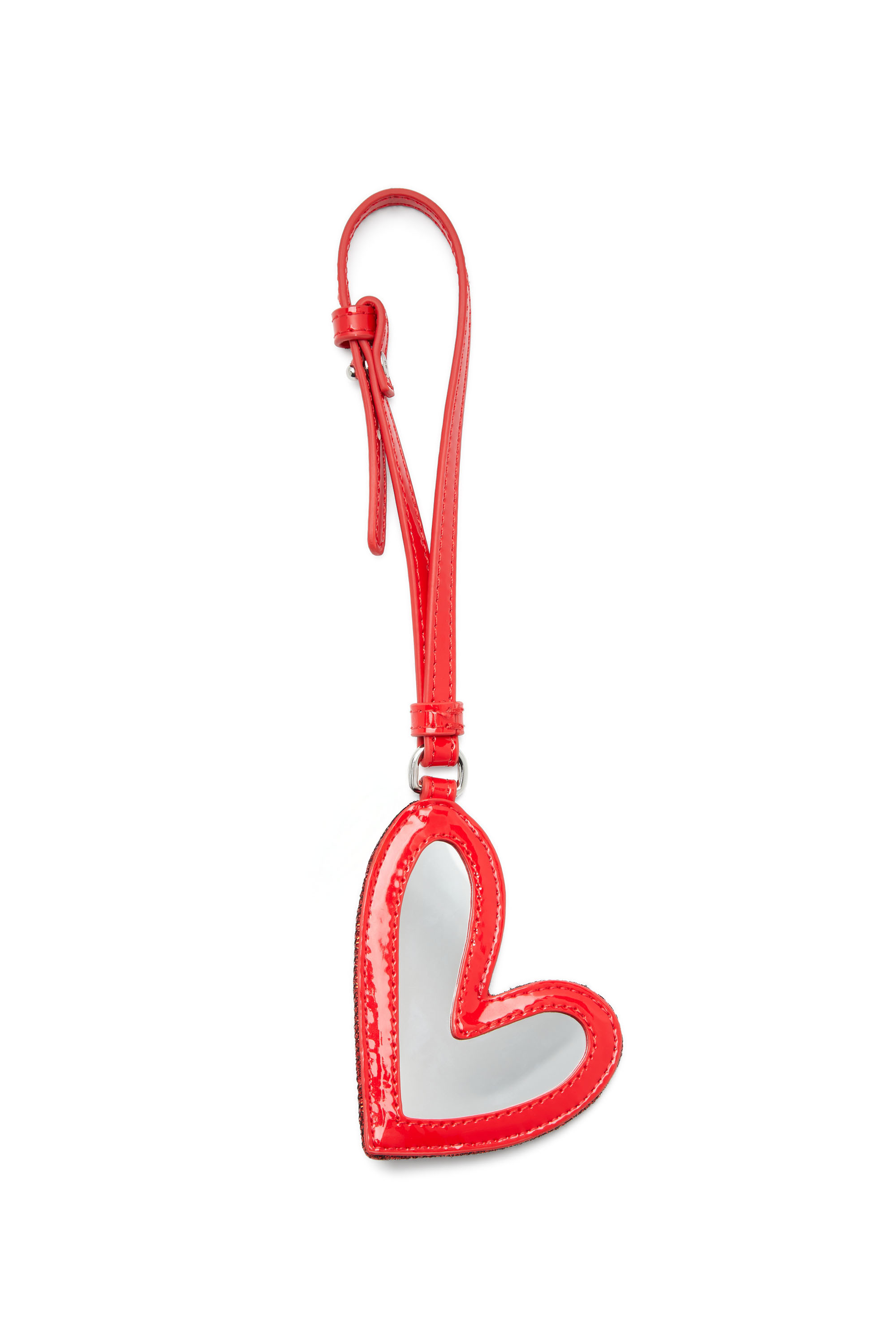 Diesel - PLAY MIRROR, Woman's Heart charm with logo in metal in Red - 3