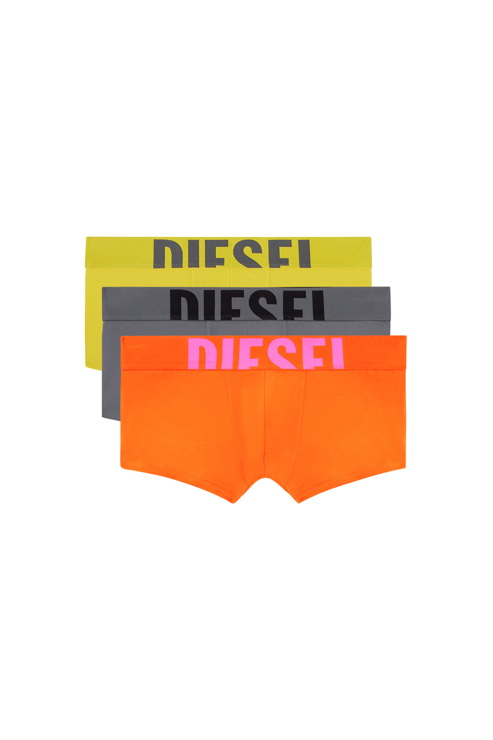 Diesel - UMBX-DAMIENTHREEPACK-5.5EL, Man's Three-pack boxer briefs in stretch cotton in Orange/Grey - 1