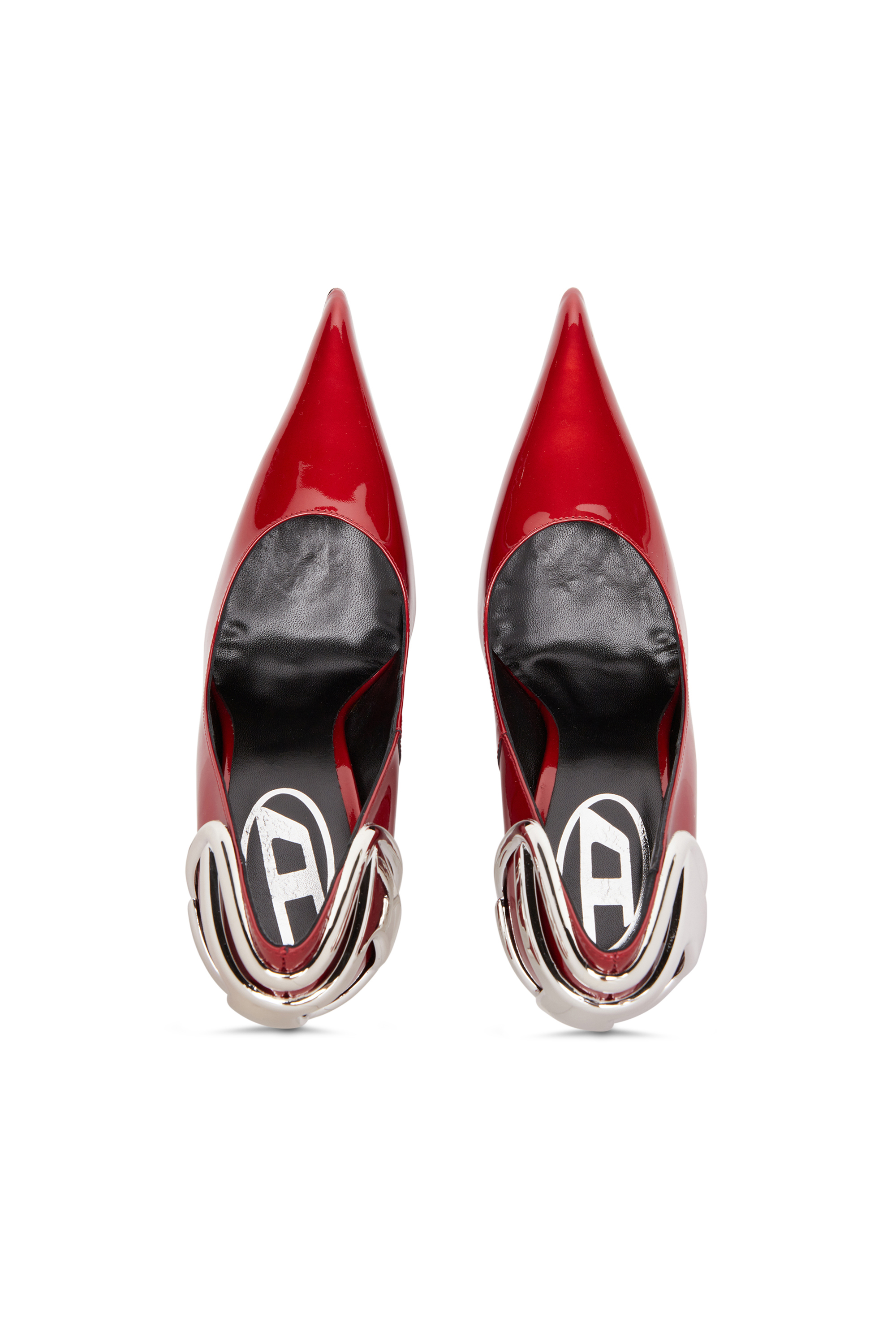 Diesel - D-TEN&HALF P, Woman's D-Ten&Half-Patent leather pumps with Oval D heel in Red - 5