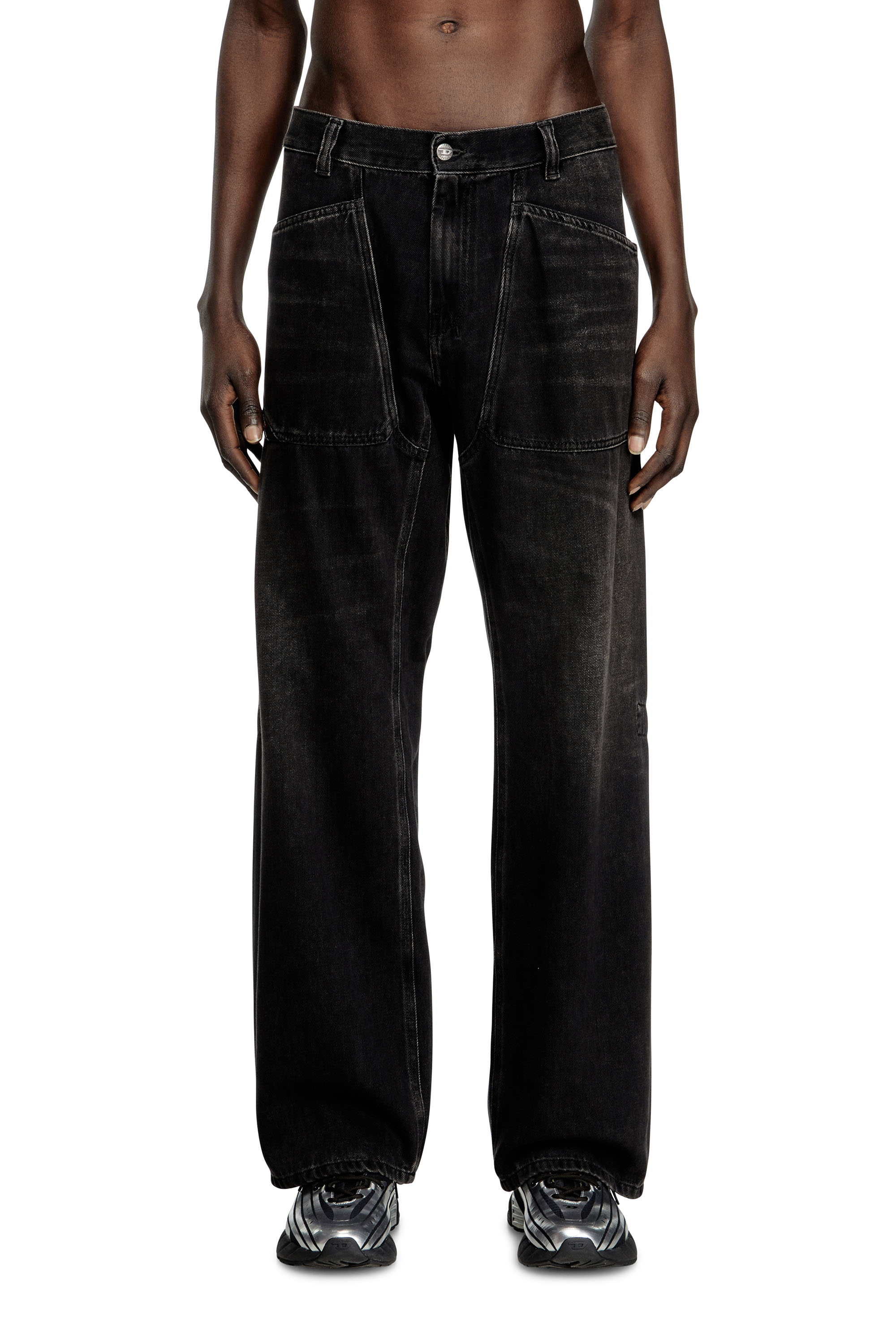 Relaxed Jeans D-Zeta 09J96, Black/Dark grey Diesel - Man's Relaxed Jeans D-Zeta 09J96, Black/Dark grey - 3