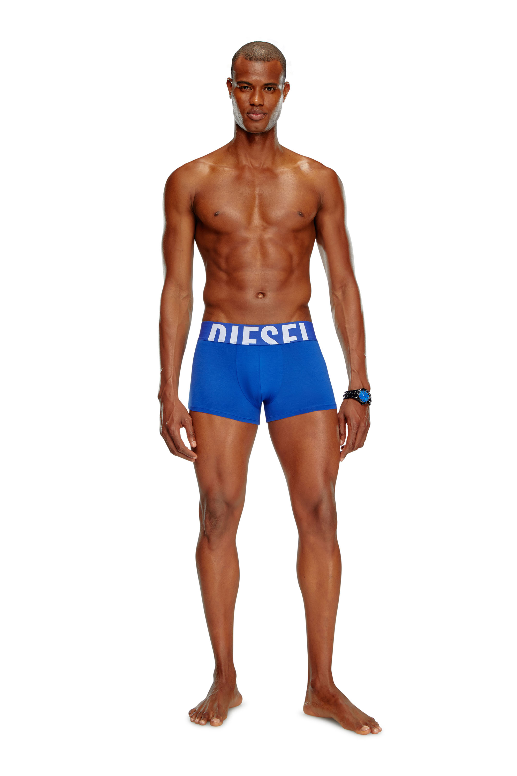 Diesel - UMBX-DAMIENTHREEPACK-5.5EL, Man's Three-pack boxer briefs in stretch cotton in White/Blue - 3