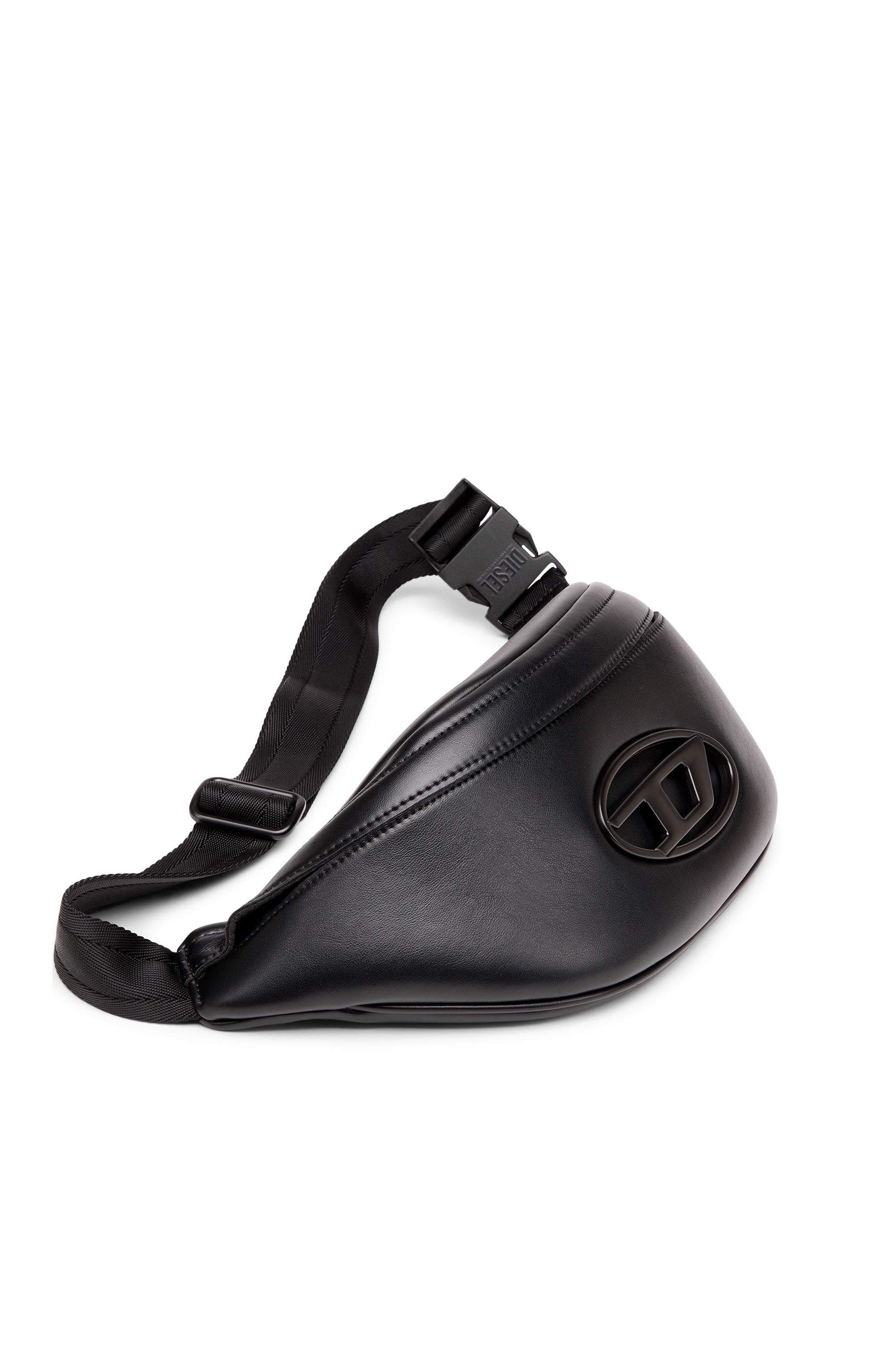 Diesel - HOLI-D BELT BAG M, Man's Holi-D-Belt bag in PU and neoprene in Black - 6