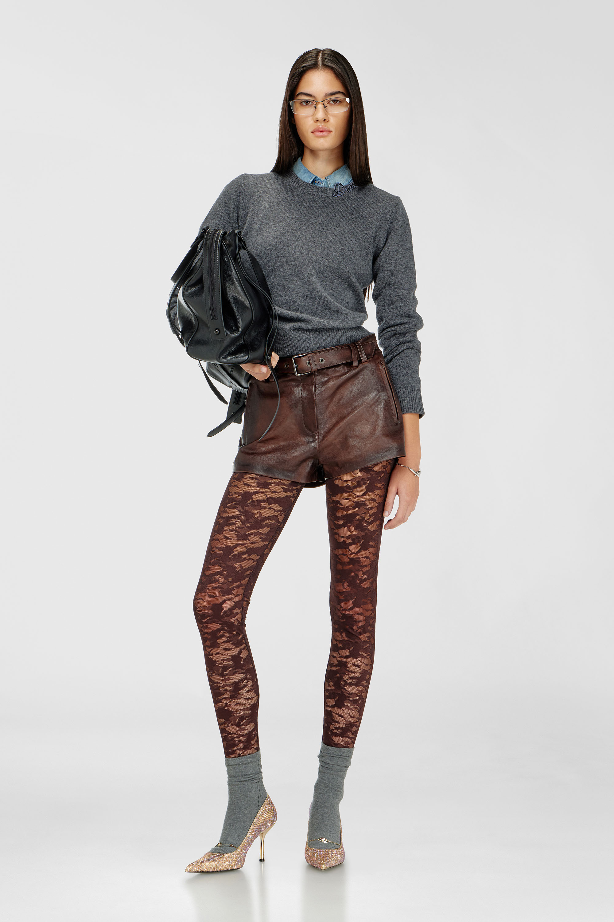 Diesel - HAYLEY-UTLT, Woman's Leggings in nylon camouflage lace in null - 5