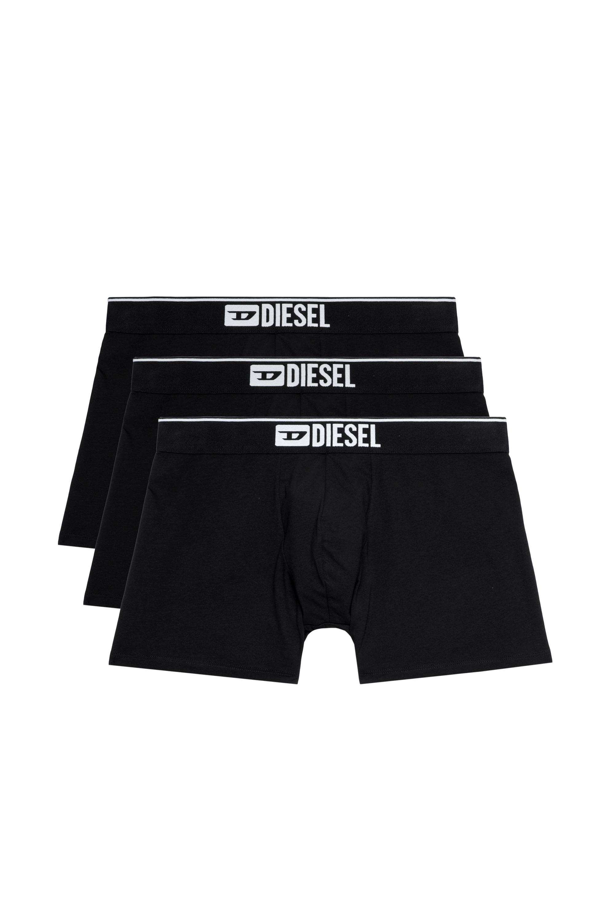 Diesel - UMBX-SEBASTIANTHREEPAC, Man's Three-pack of plain long boxer briefs in Black - 1