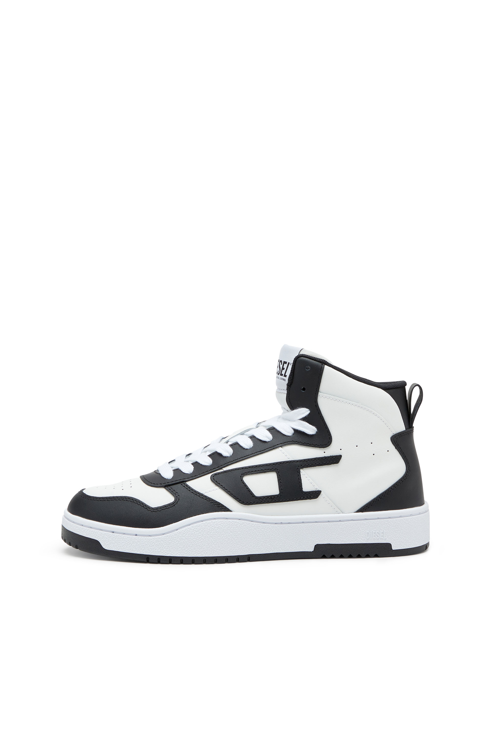 Diesel - S-UKIYO V2 MID, Man's S-Ukiyo-High-top sneakers in leather in White/Black - 7