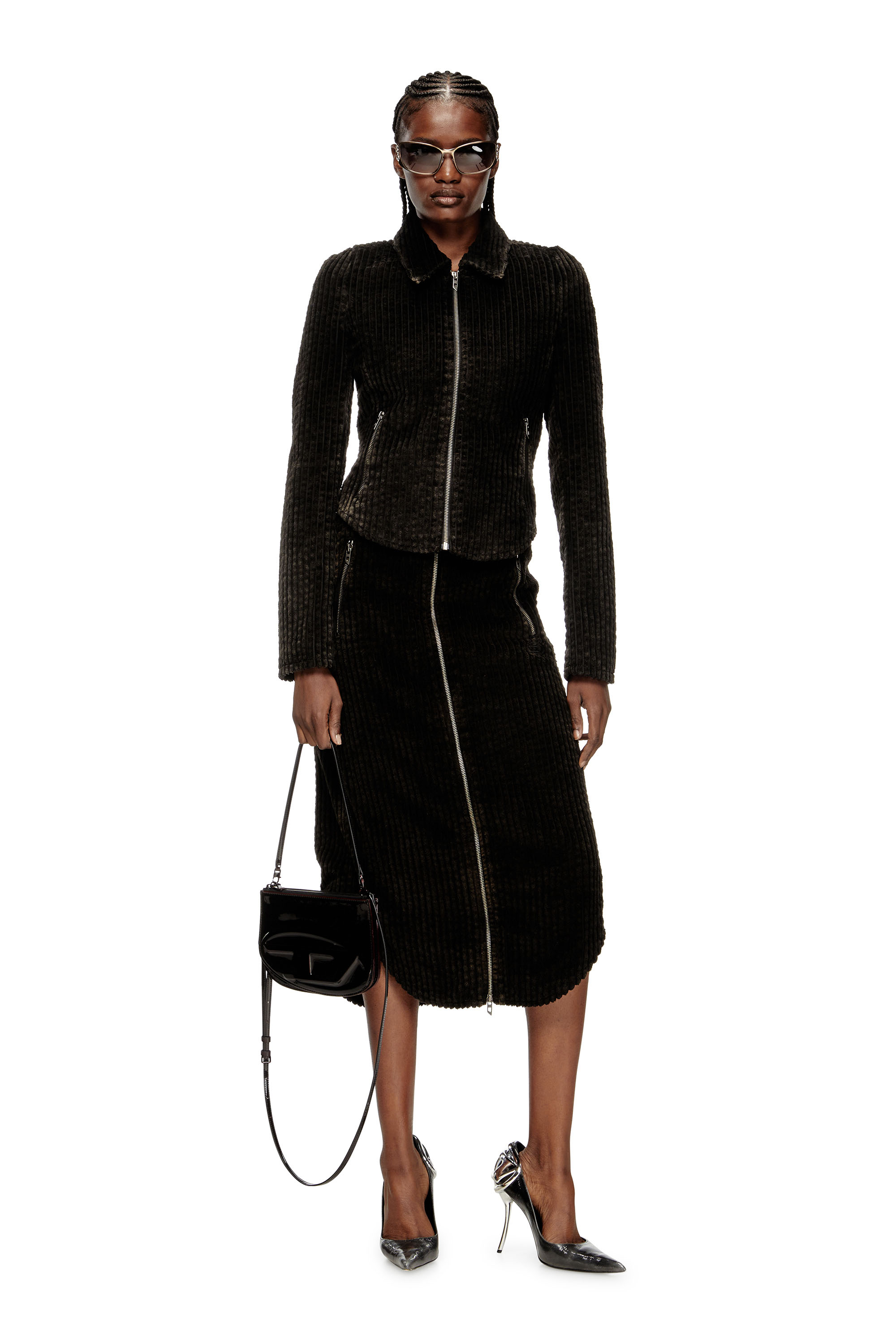 Diesel - O-LLIPOP, Woman's Cotton midi skirt with zipper in null - 2