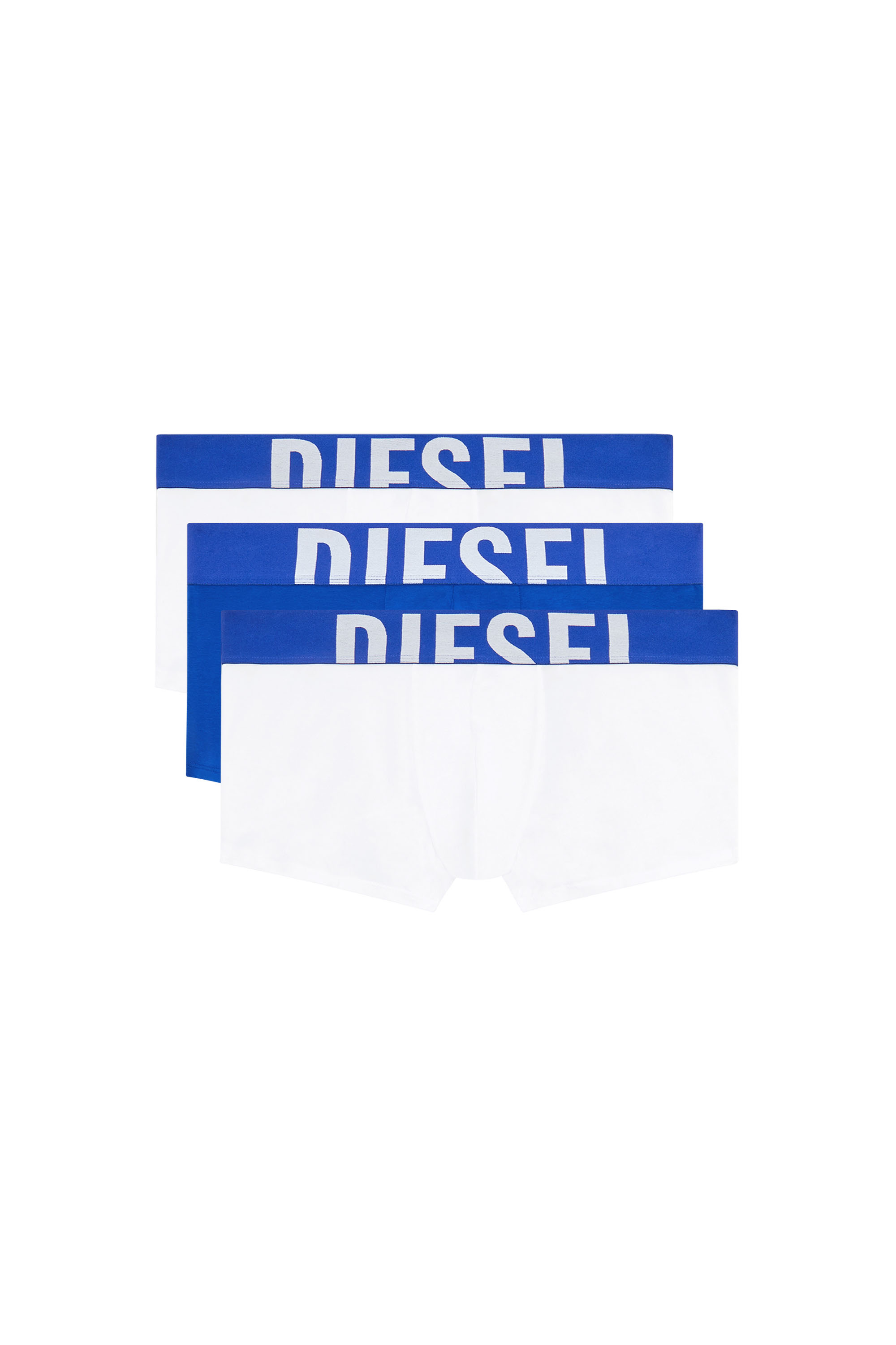 Diesel - UMBX-DAMIENTHREEPACK-5.5EL, Man's Three-pack boxer briefs in stretch cotton in White/Blue - 1