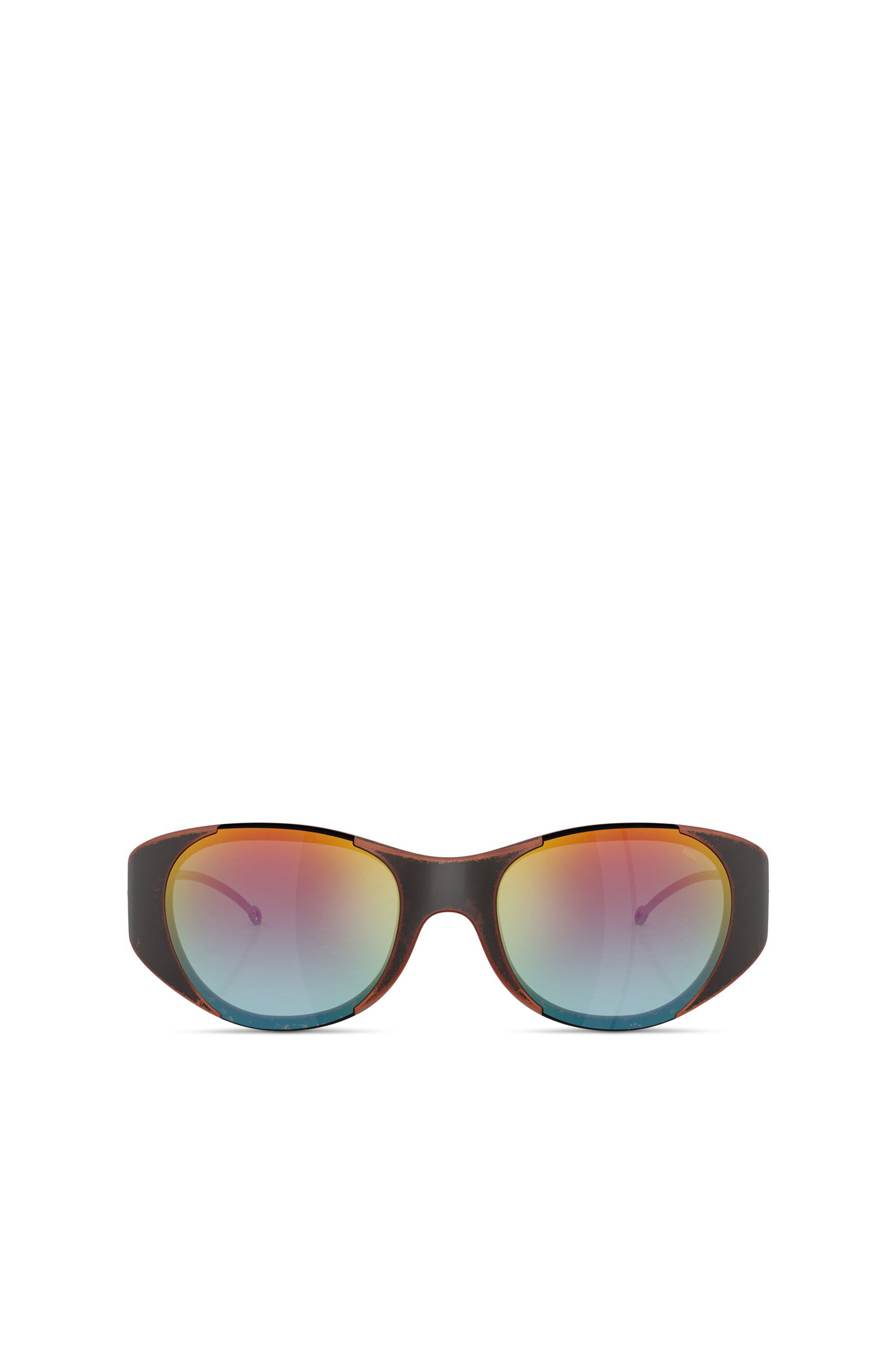 Diesel - 0DL3003, Unisex's Iconic oval sunglasses in Orange/Grey - 1