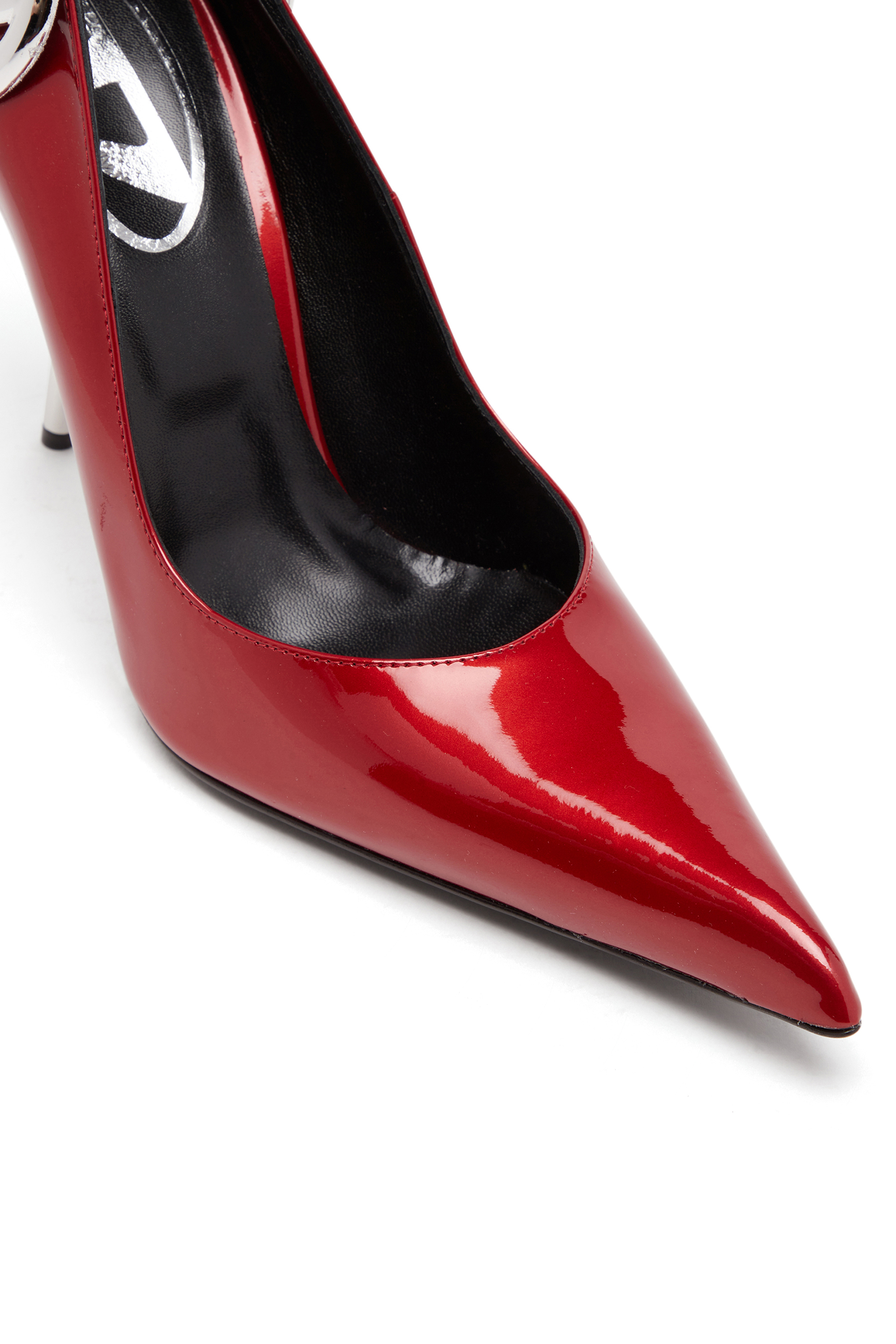 Diesel - D-TEN&HALF P, Woman's D-Ten&Half-Patent leather pumps with Oval D heel in Red - 6