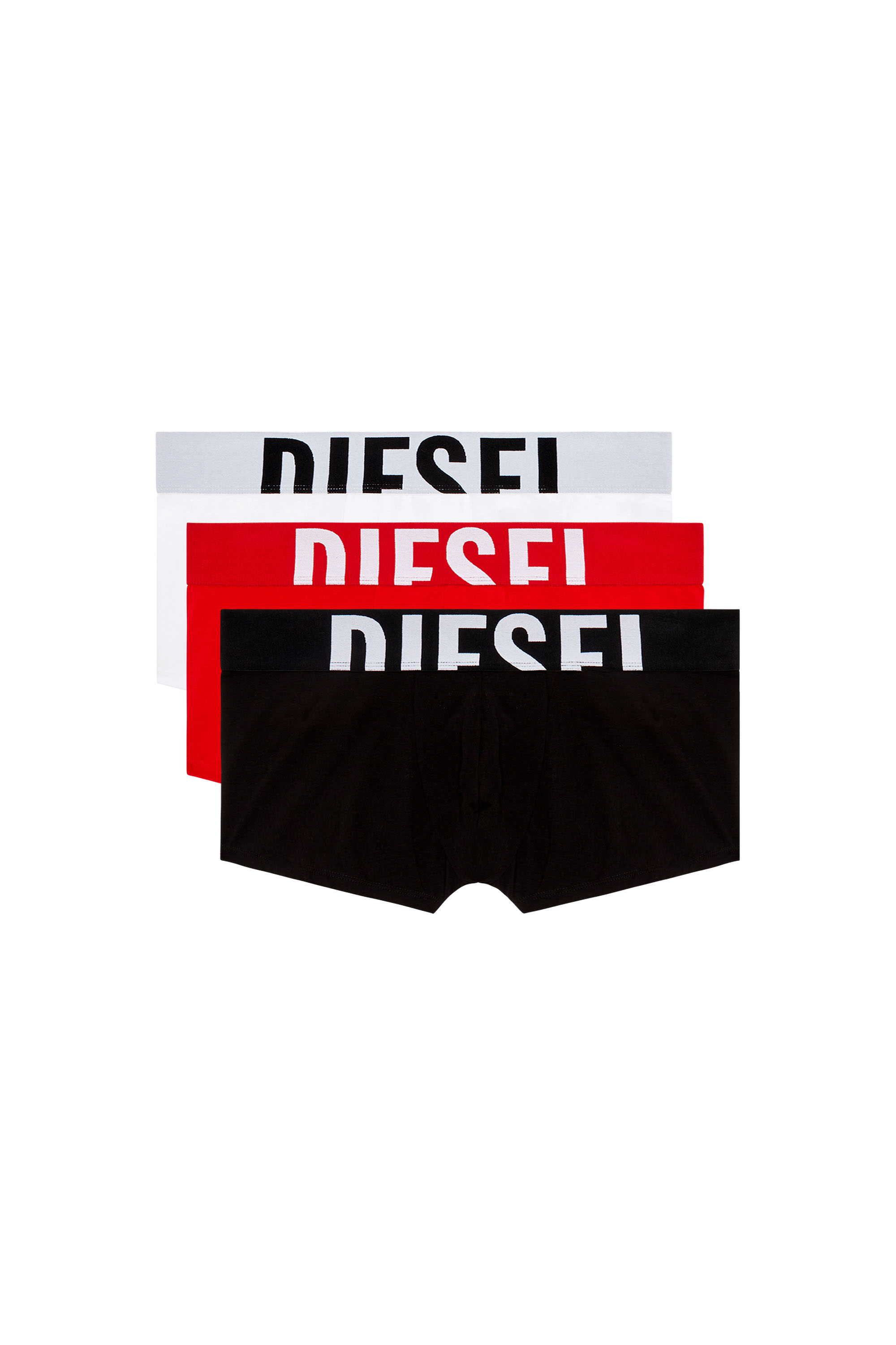 Diesel - UMBX-DAMIENTHREEPACK-5.5EL, Man's 3-pack of boxer briefs with cut-off logo in Black/White - 1