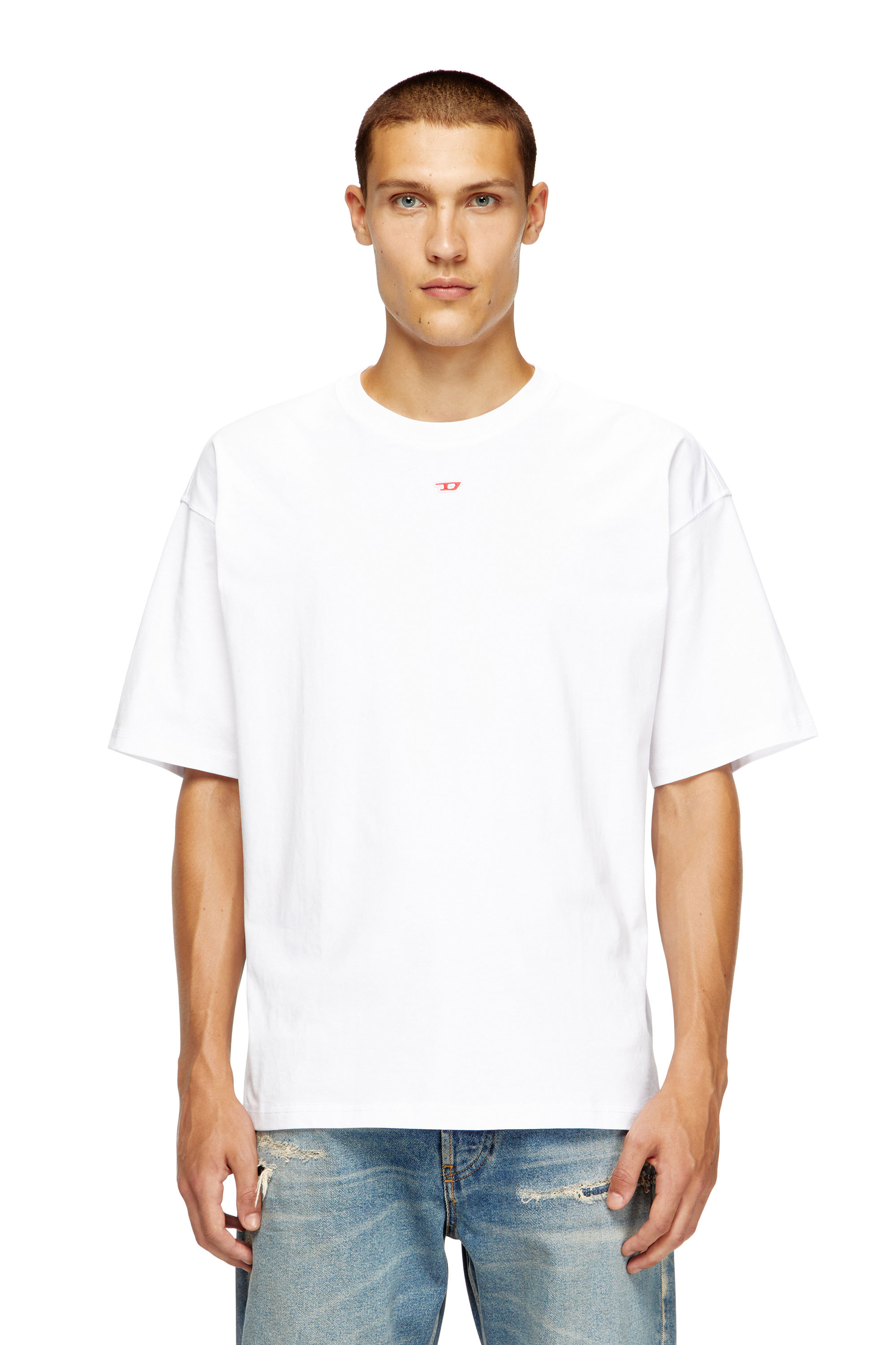 Diesel - T-BOXT-D, Unisex's T-shirt with embroidered D patch in White - 3