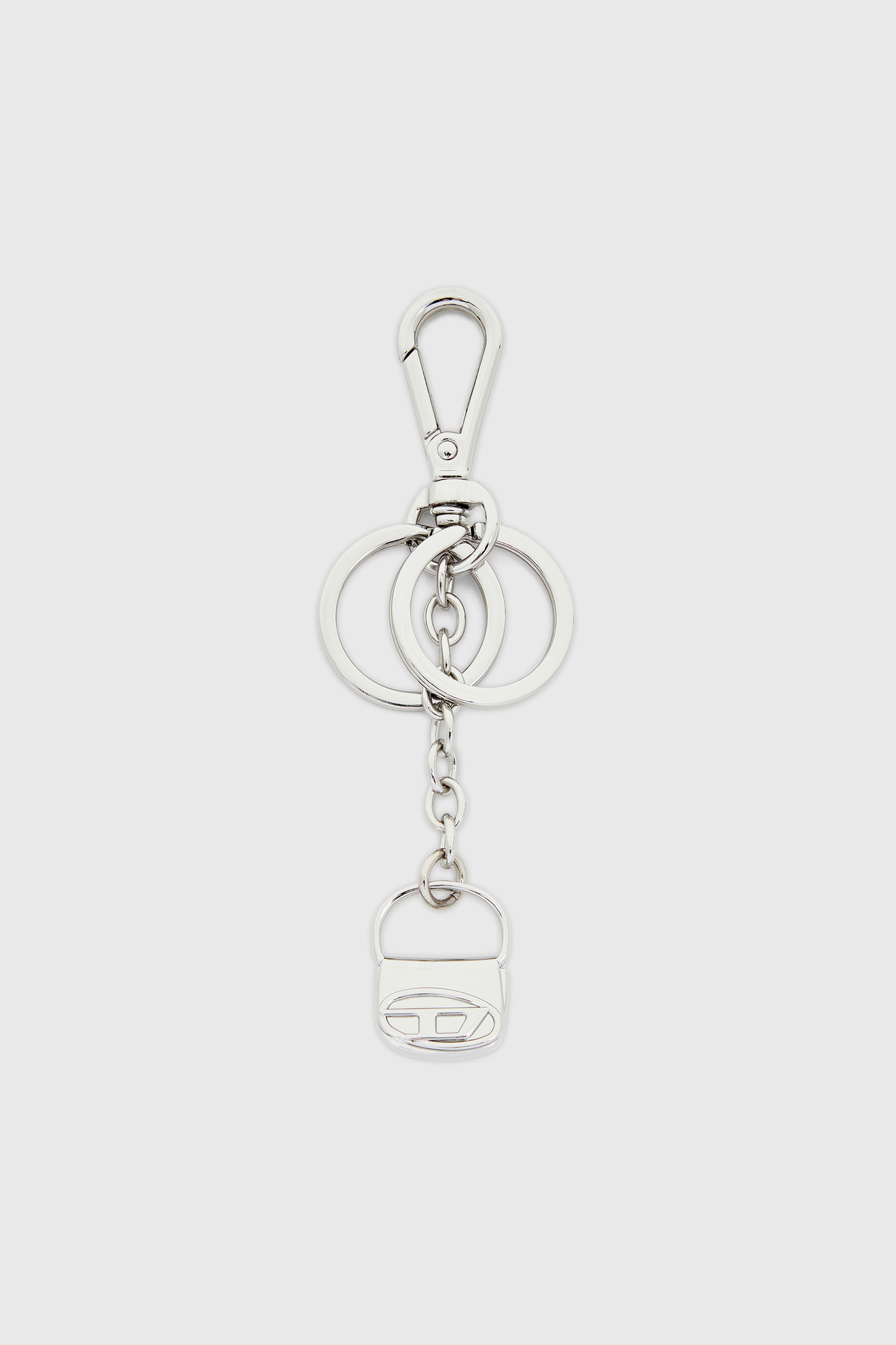 Diesel - 1DR-KEYRING CHARM, Woman's Metal keyring with 1DR bag charm in Silver - 1