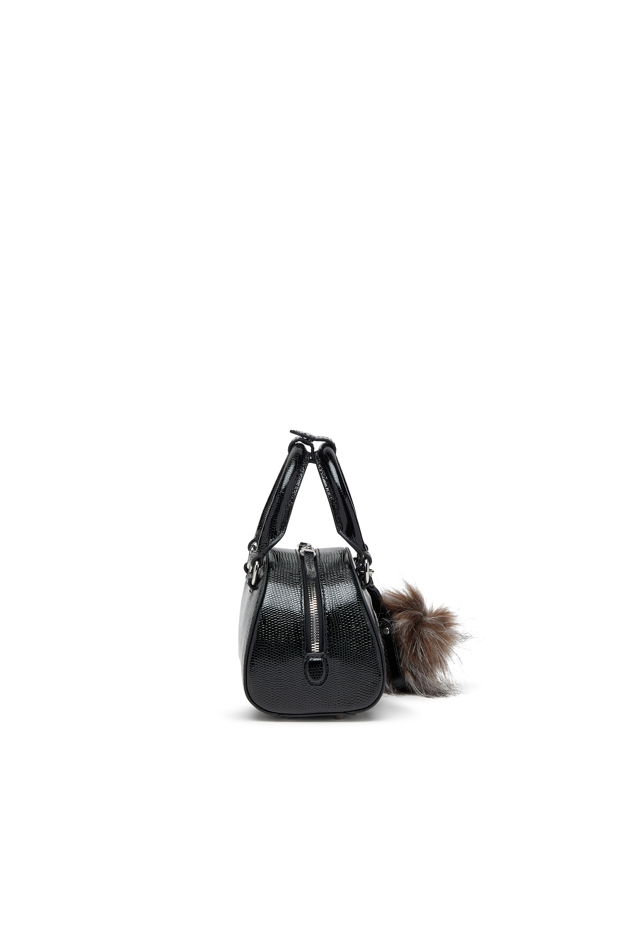 Diesel - 1DR DOME CROSSBODY, Woman's 1DR Dome-Mini bowling bag in embossed leather in Black - 4