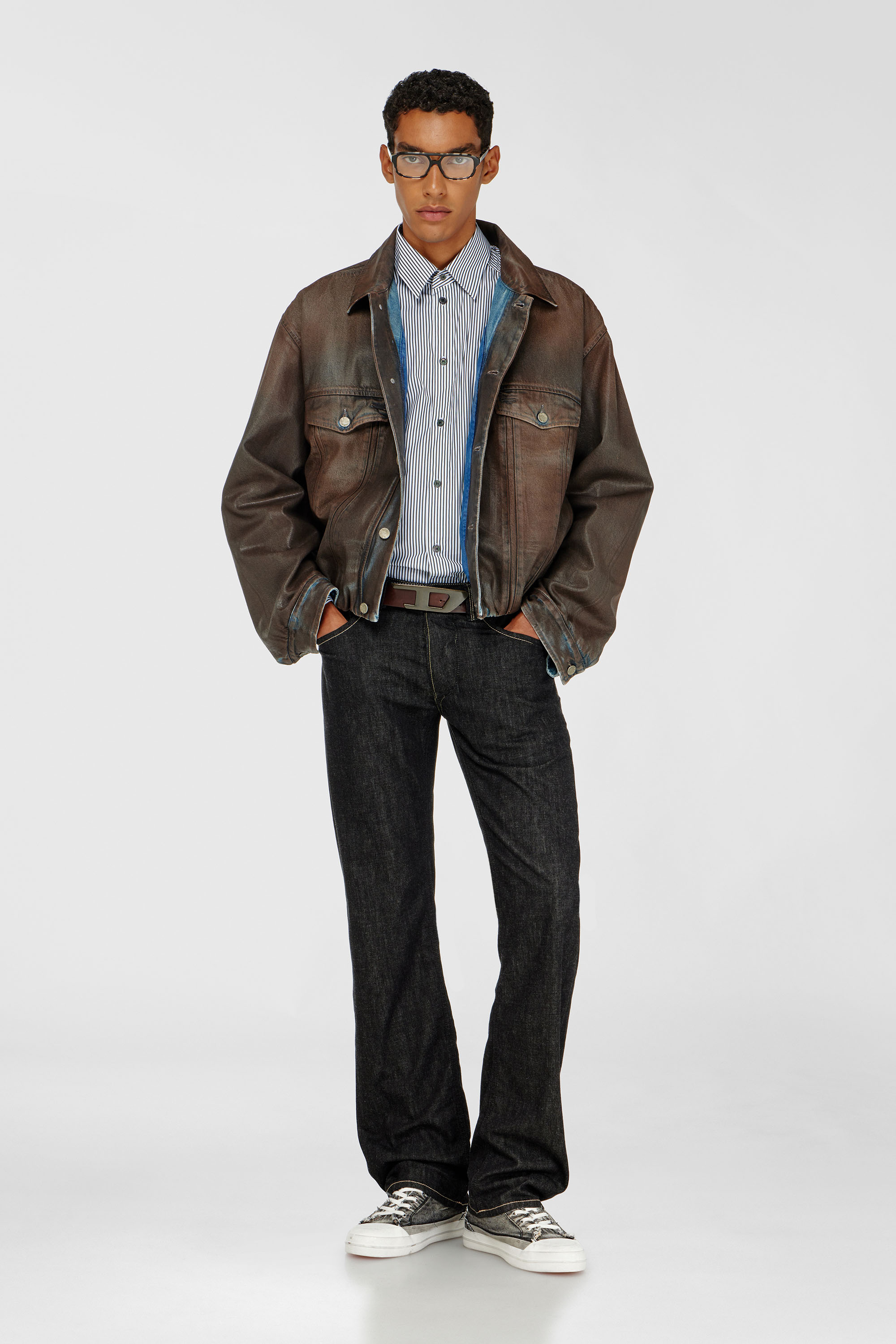 Diesel - Man's Regular Jeans 1985 Larkee 09R42, Black/Dark grey - 2