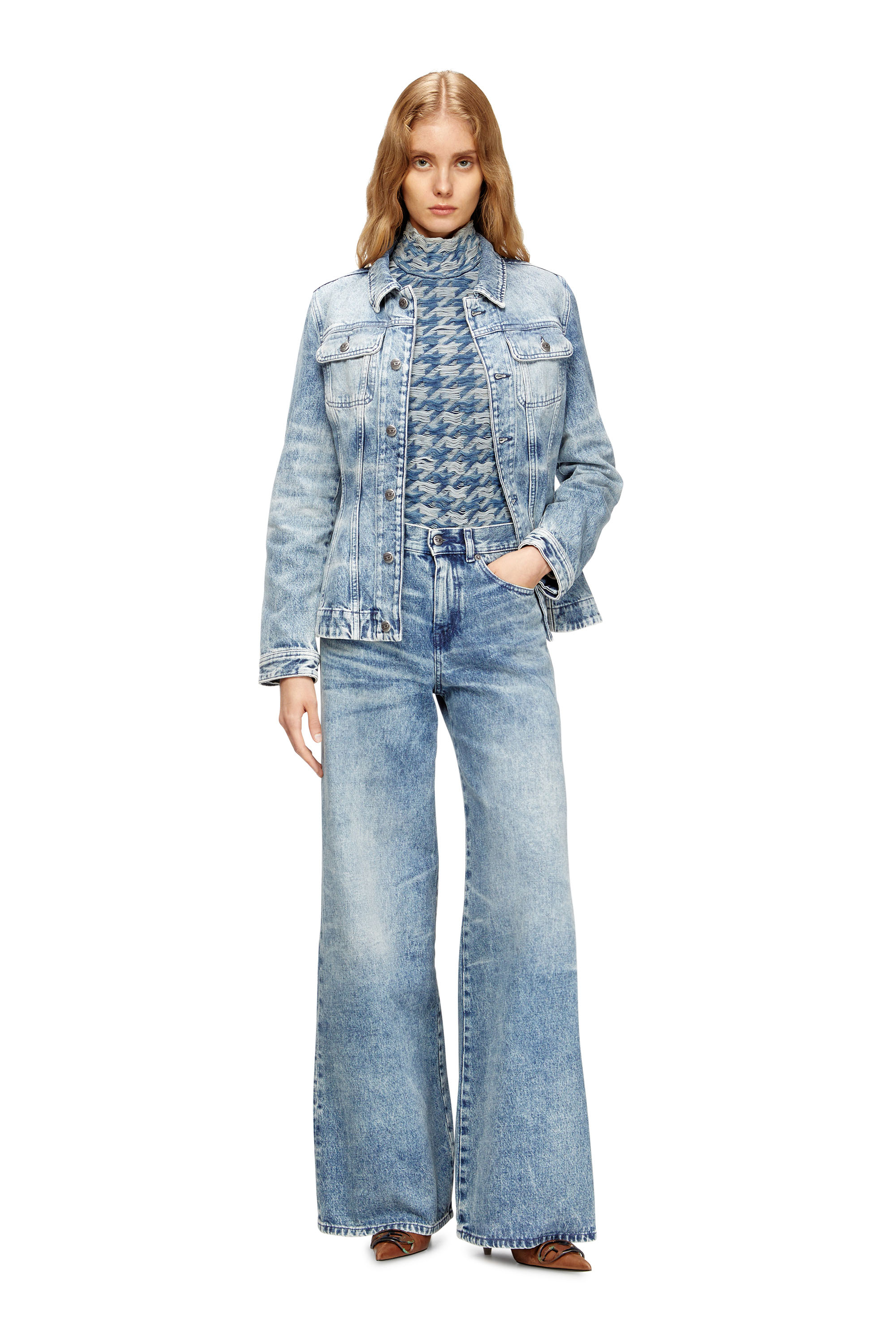 Flare Jeans 1978 D-Akemi 007DA, Light Blue Diesel - Woman's Flare Jeans 1978 D-Akemi 007DA, Light Blue - 1