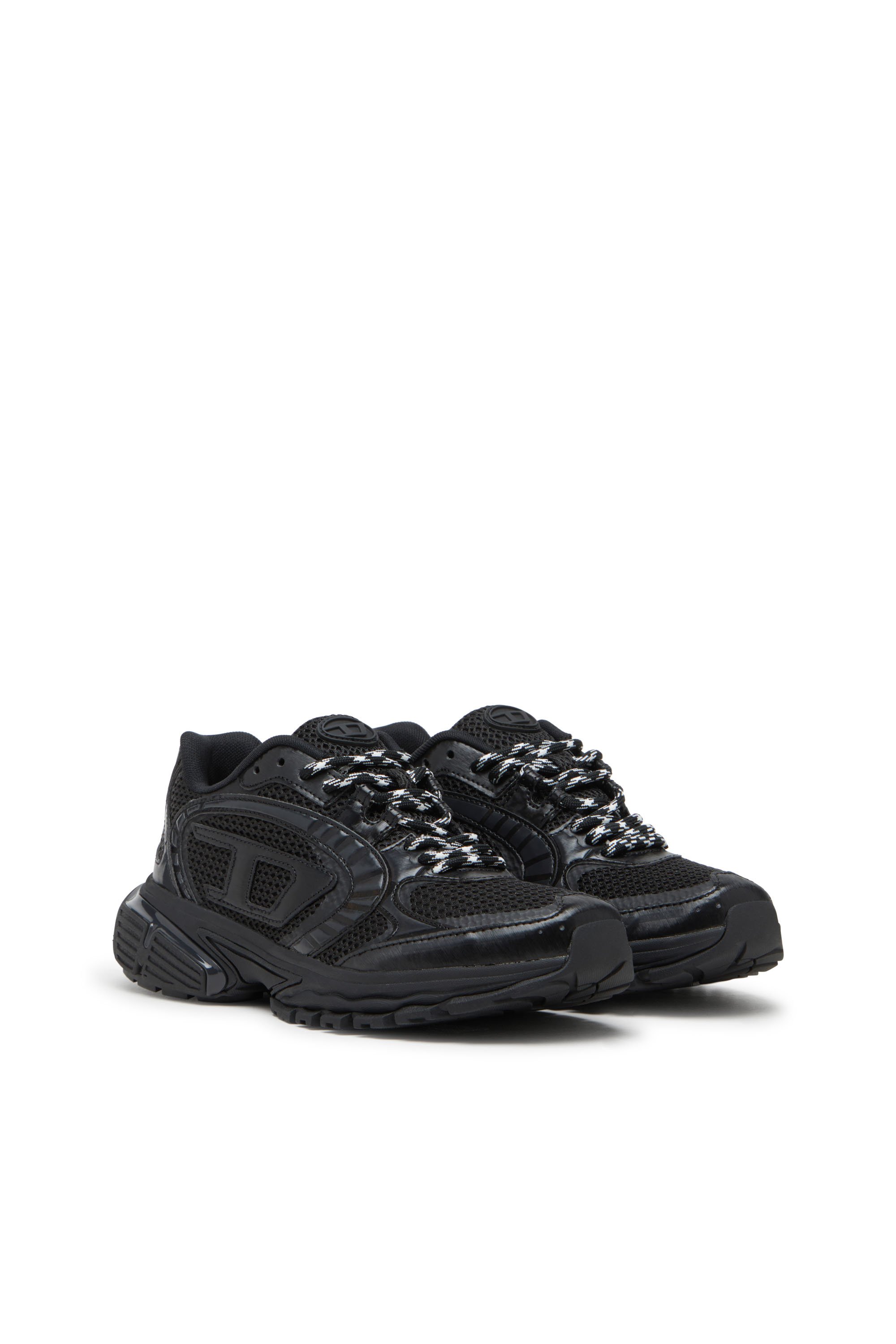 Diesel - S-PRO-V-DENSE LOW W, Woman's Monochrome mesh sneakers with Oval D logo in Black - 2