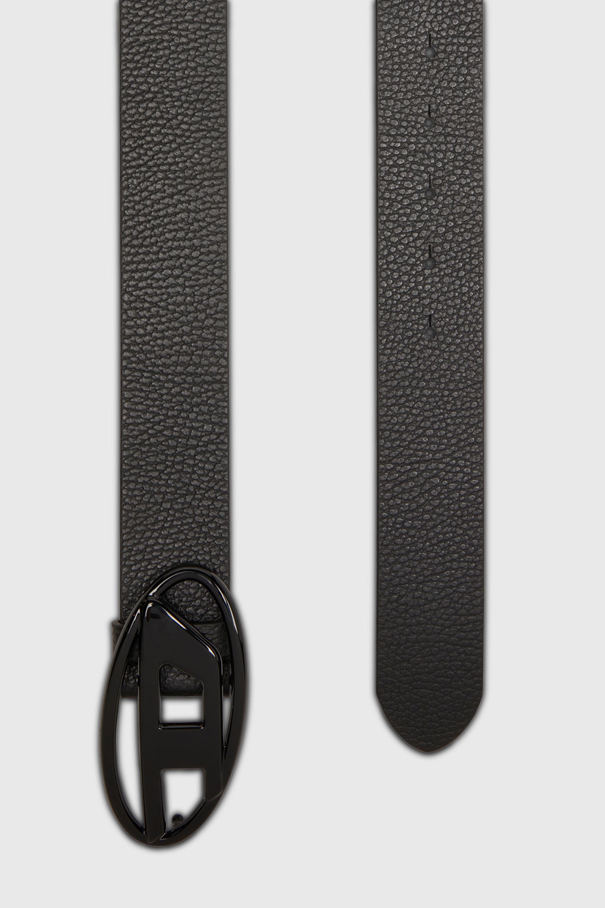 Diesel - B-1DR, Unisex's 4cm leather belt with matte Oval D buckle in Black - 2