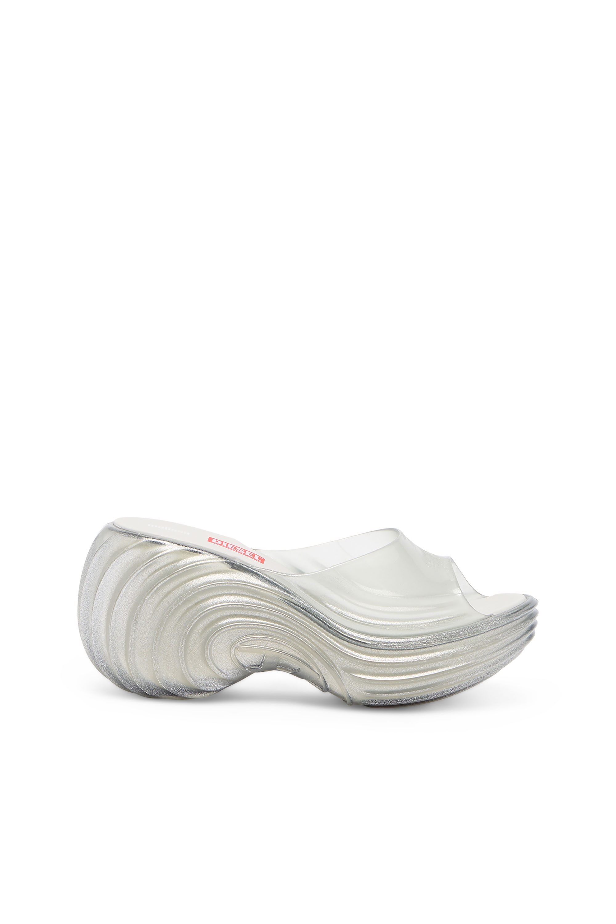 Diesel - MELISSA QUANTUM PLATFORM, Woman's Platform mule in Melflex&reg; in Silver - 1