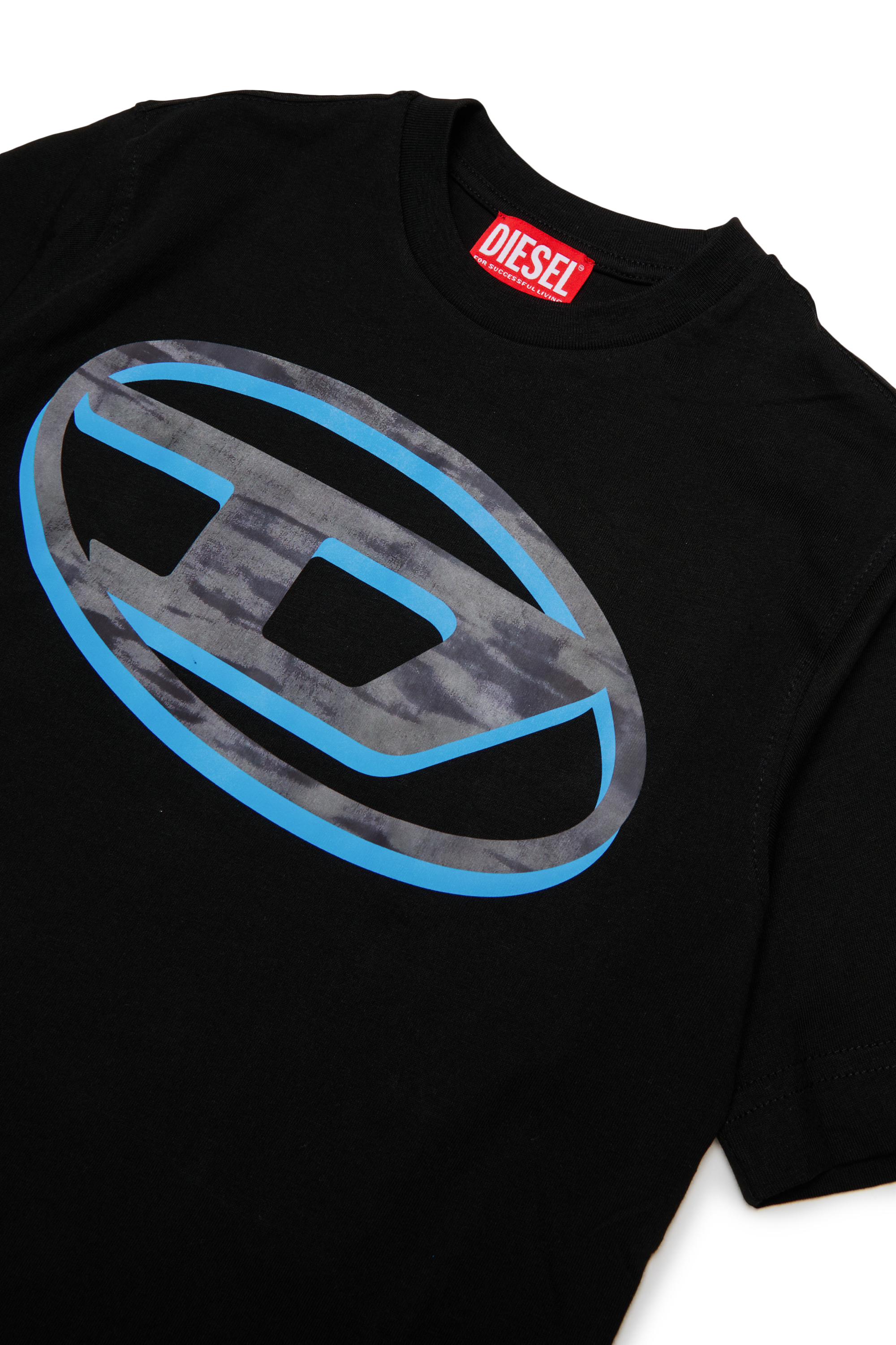 Diesel - TVEL OVER, Man's T-shirt with two-tone Oval D print in Black - 3