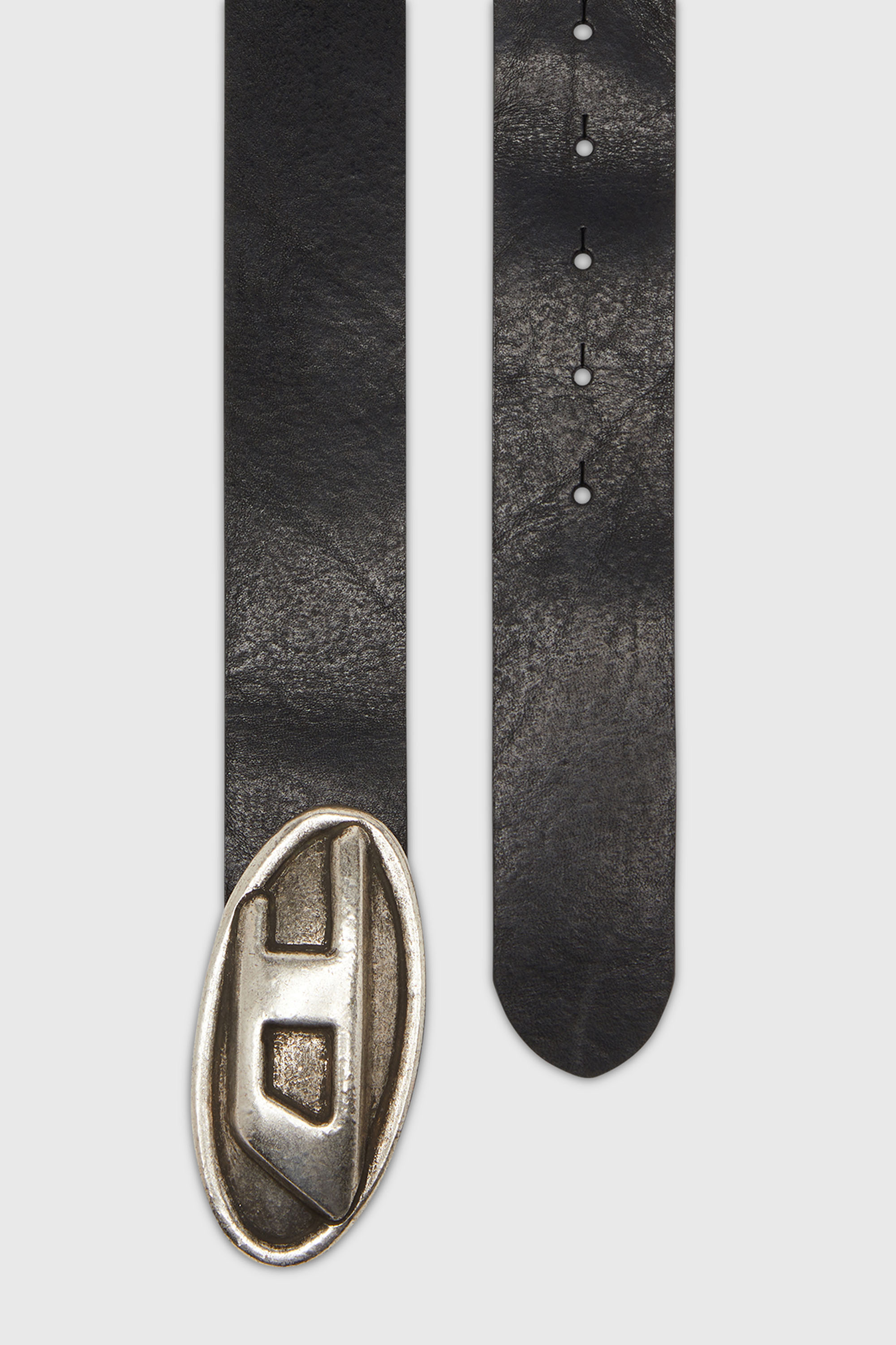 Diesel - B-DOUBLE D, Man's 4 cm belt with Oval D buckle in Black - 2
