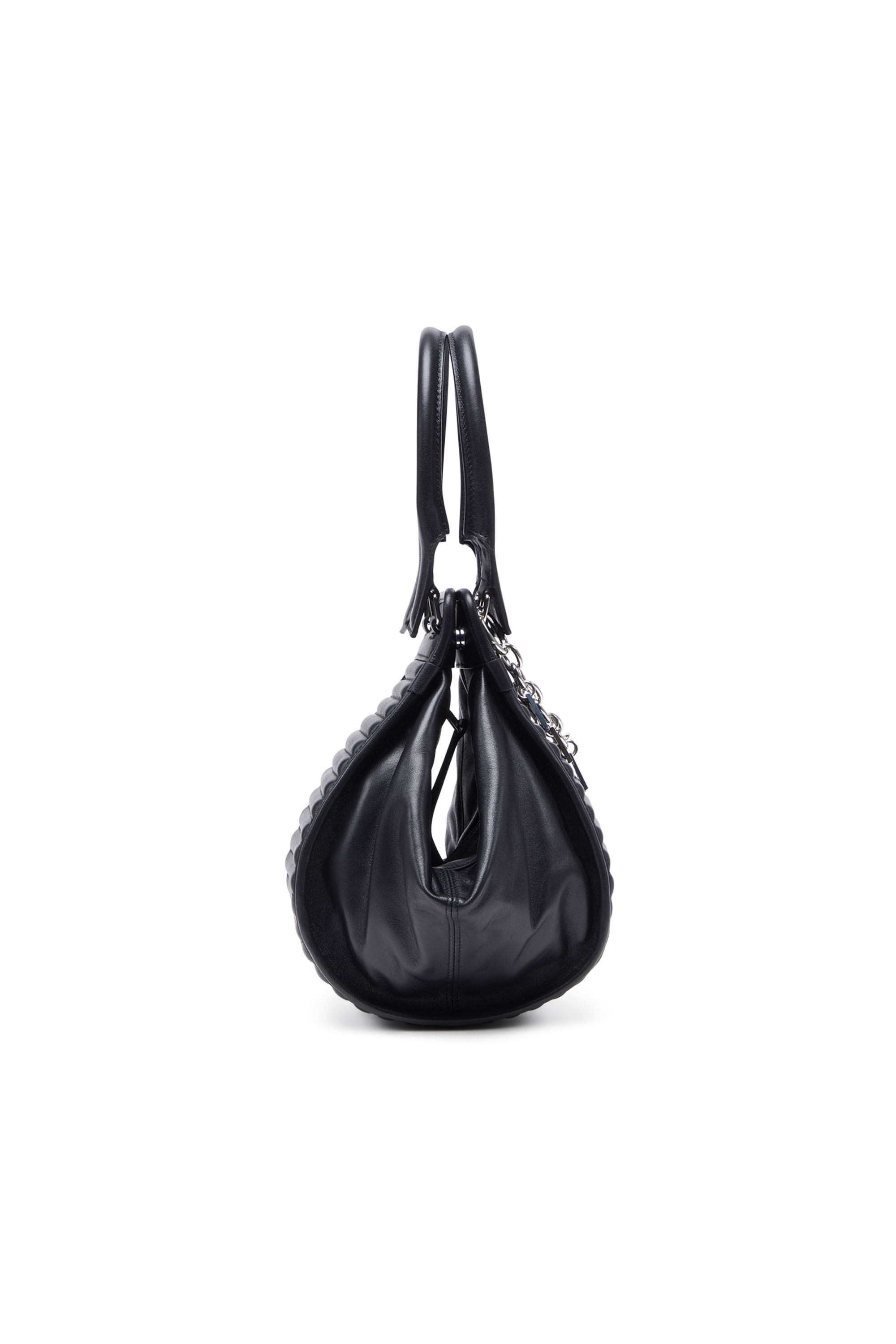 Diesel - D-VINA-RR S, Woman's D-Vina-RR S - Slouchy leather tote bag in Black - 4