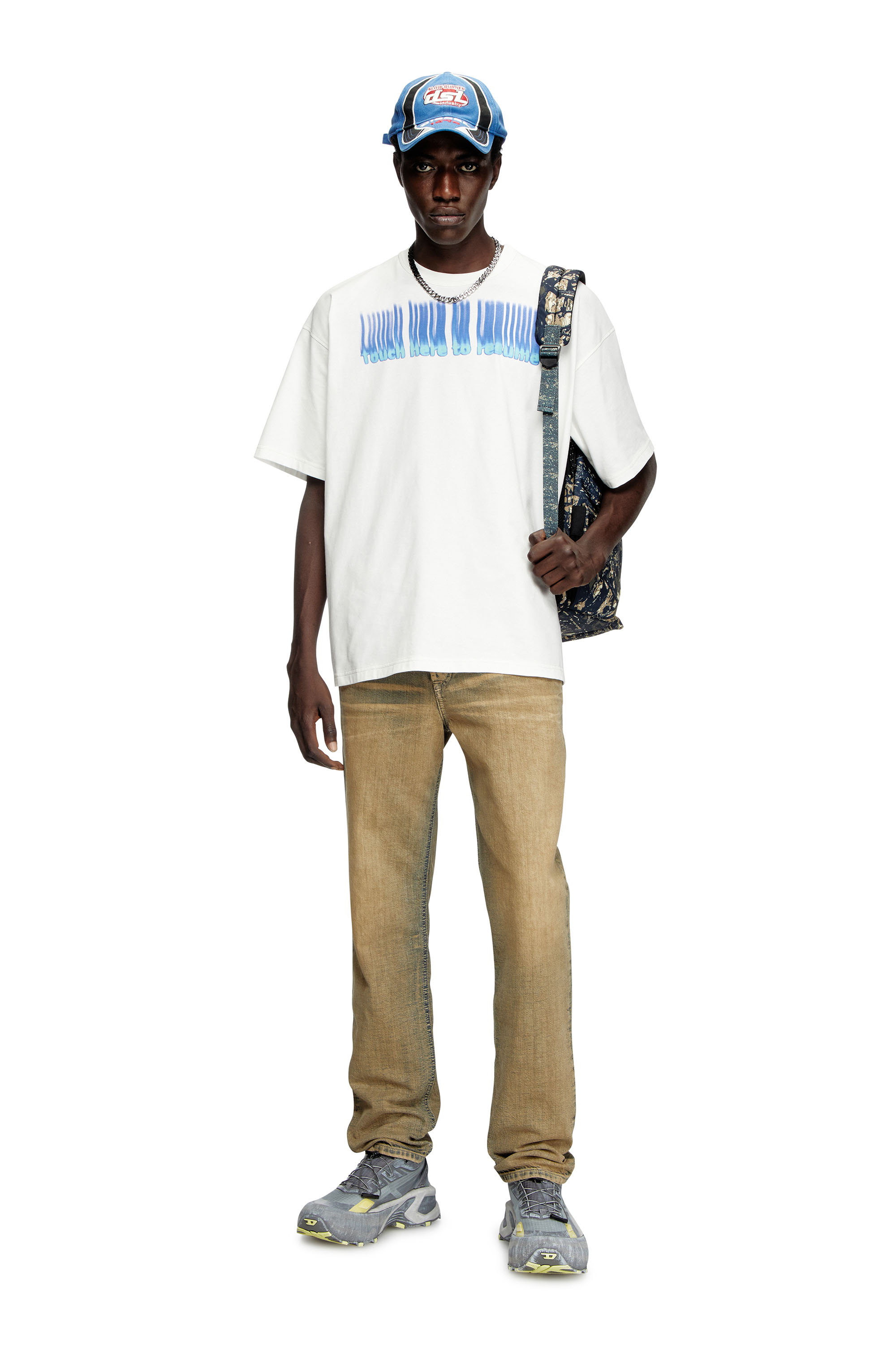 Diesel - T-BOXT-R14, Man's T-shirt with slogan print in White - 1