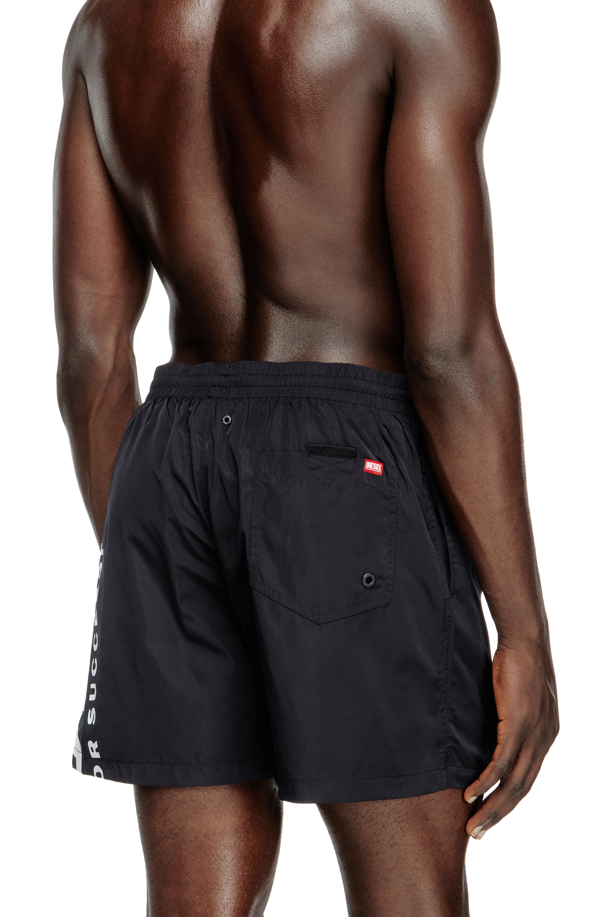 Diesel - RIO-41-D-CORE, Man's Mid-length swim shorts with maxi logo in Black/White - 3