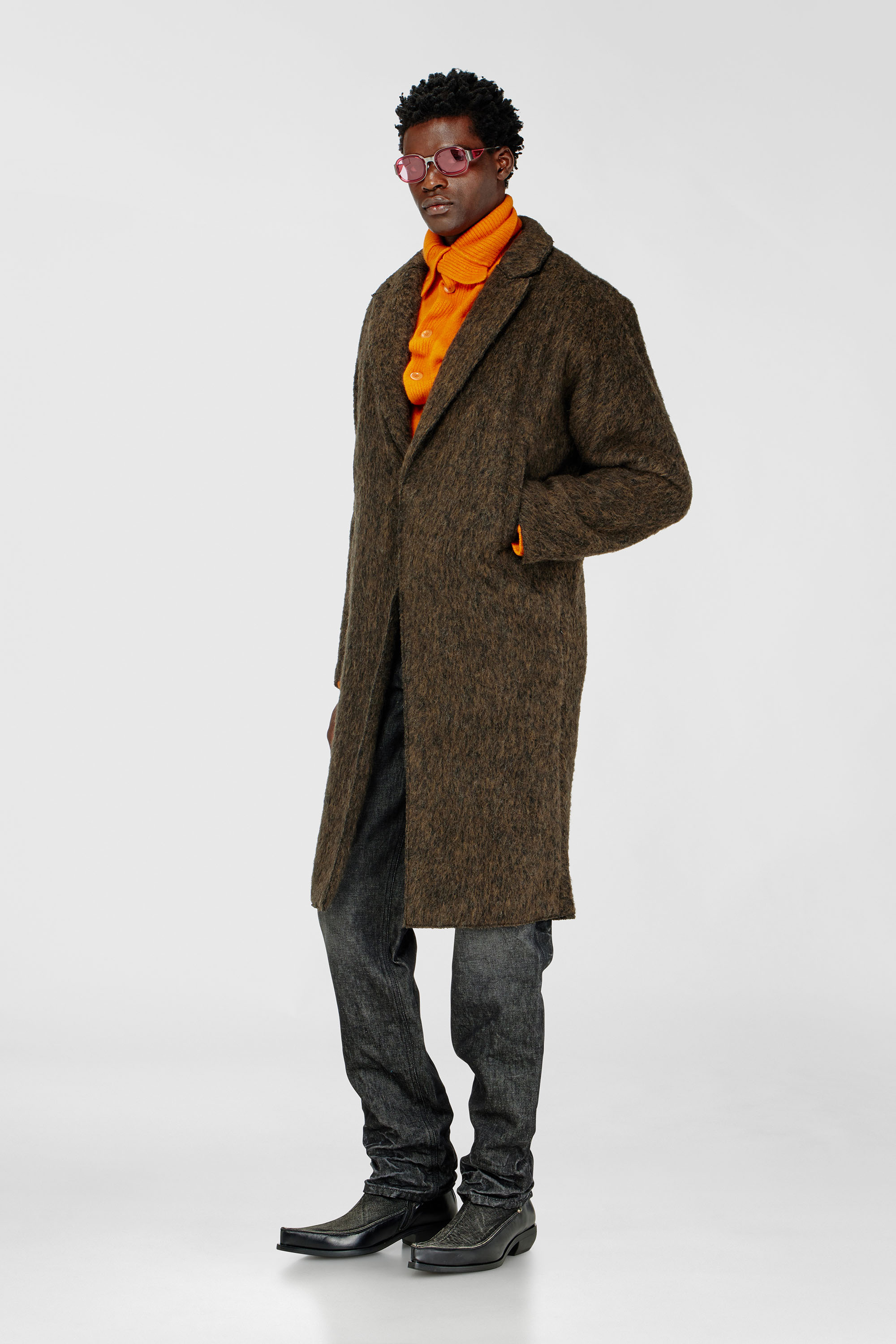 Diesel - W-HULL, Man's Coat in wool and alpaca blend in null - 3