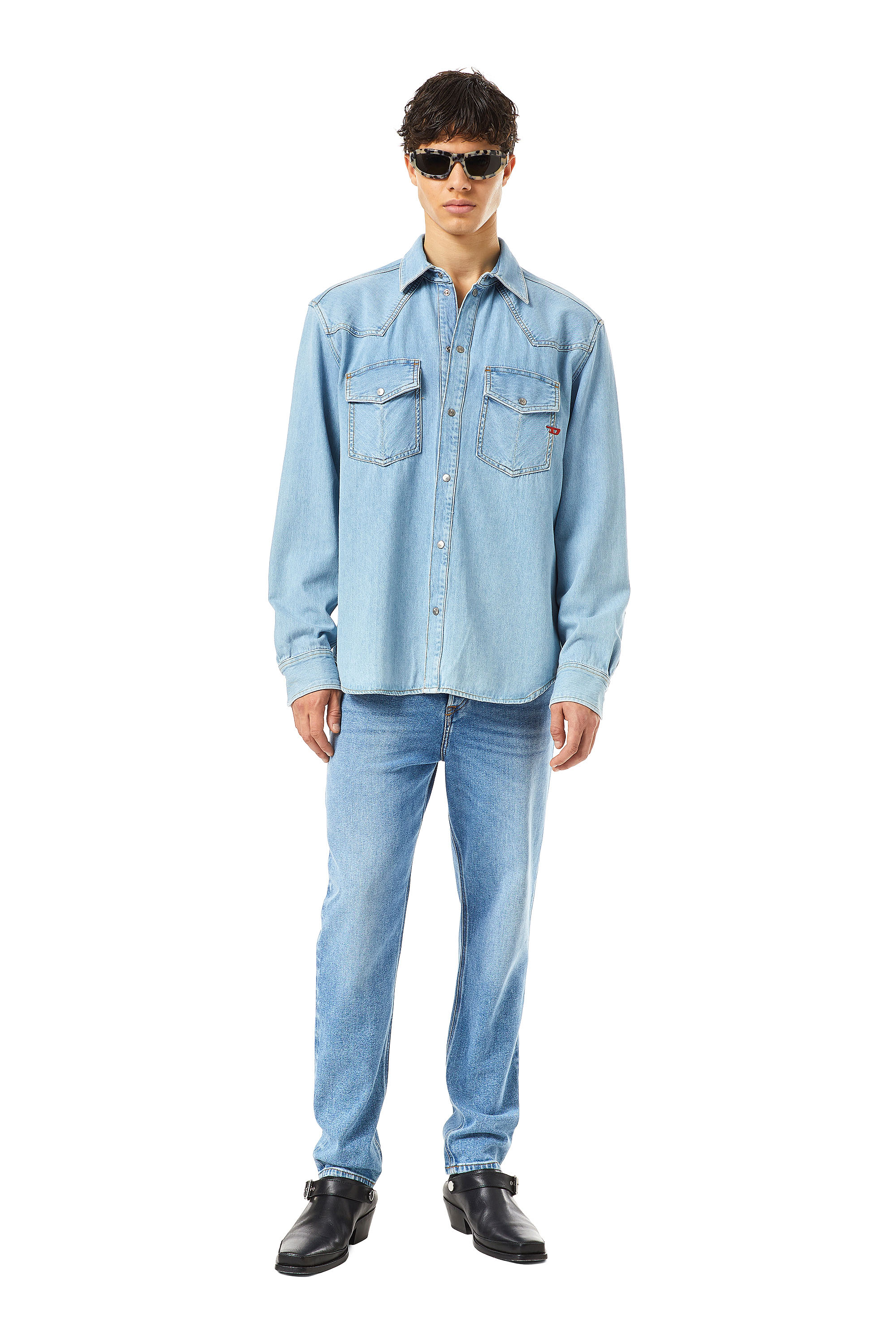 Diesel - D-OCEAN WESTERN SHIRT, Medium blue - Image 4