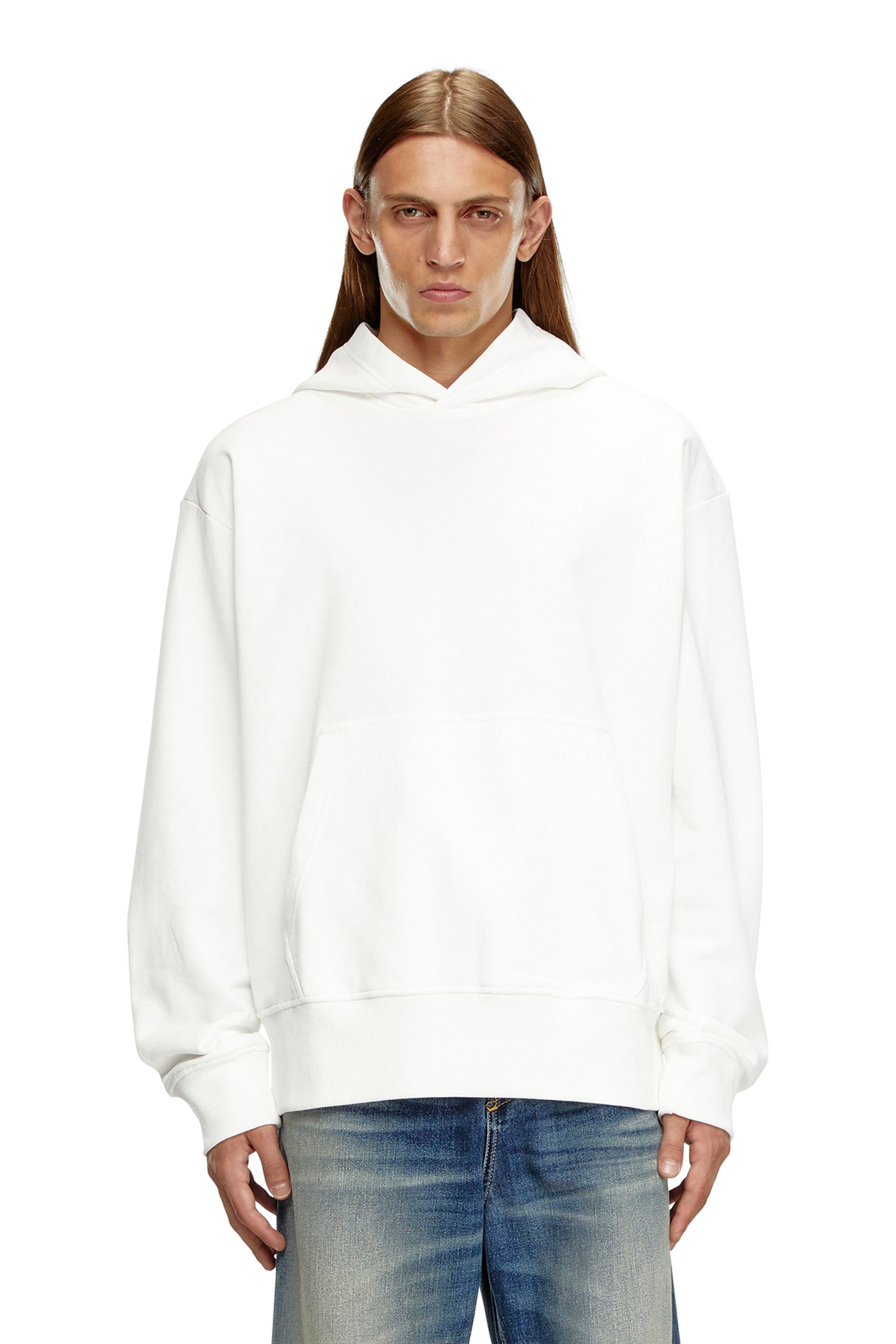 Diesel - S-MACS-HOOD-MEGOVAL-D, Man's Hoodie with logo embroidery in White - 4