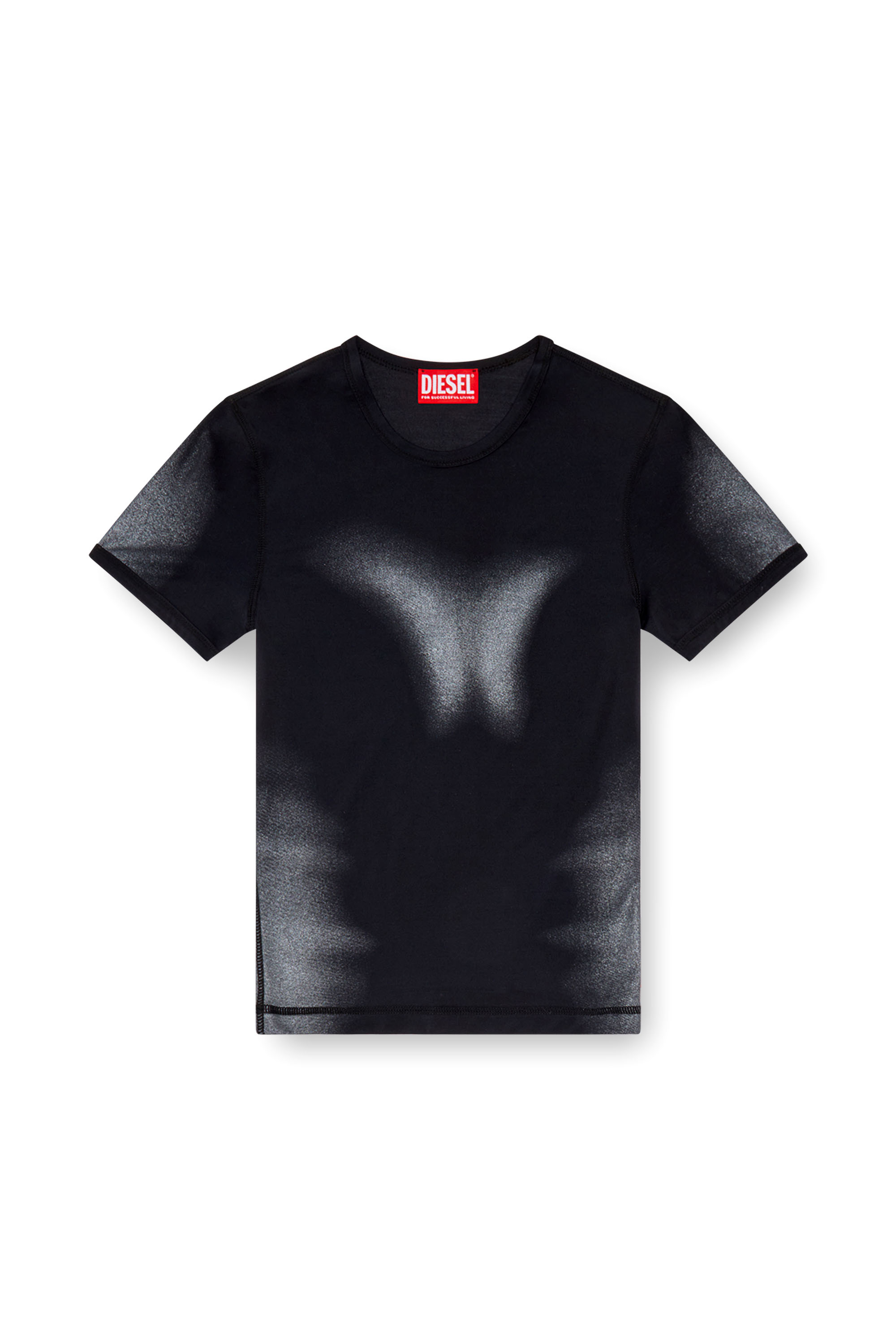 Diesel - T-ANESSA, Woman T-shirt with metallic effects in Black - Image 4