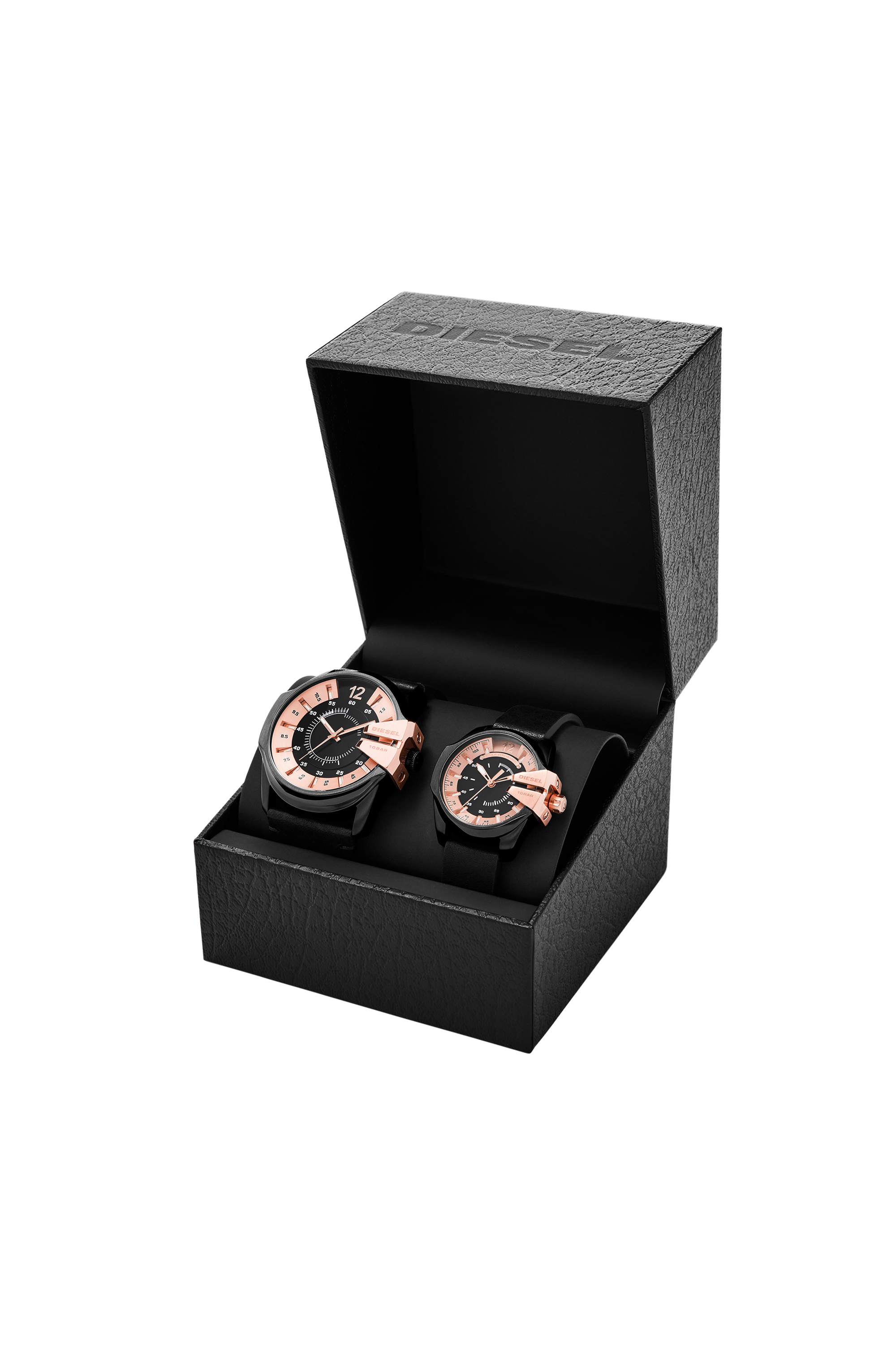 Diesel - DZ1977, Woman's Master Chief Leather Watch Set in Black/Pink - 4