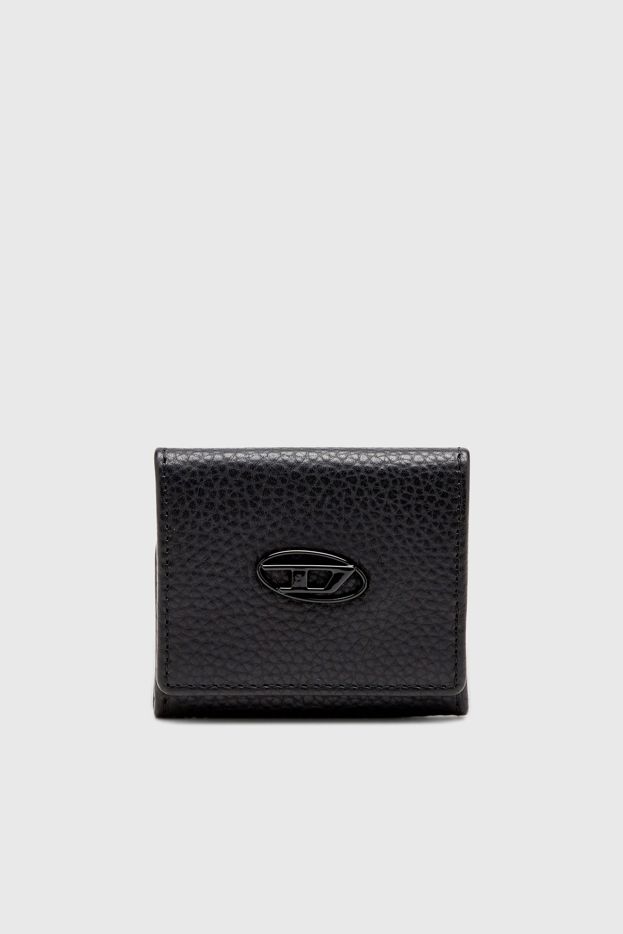 Diesel - HISSU EVO COIN CASE, Man's Coin purse in grainy leather in Black - 1