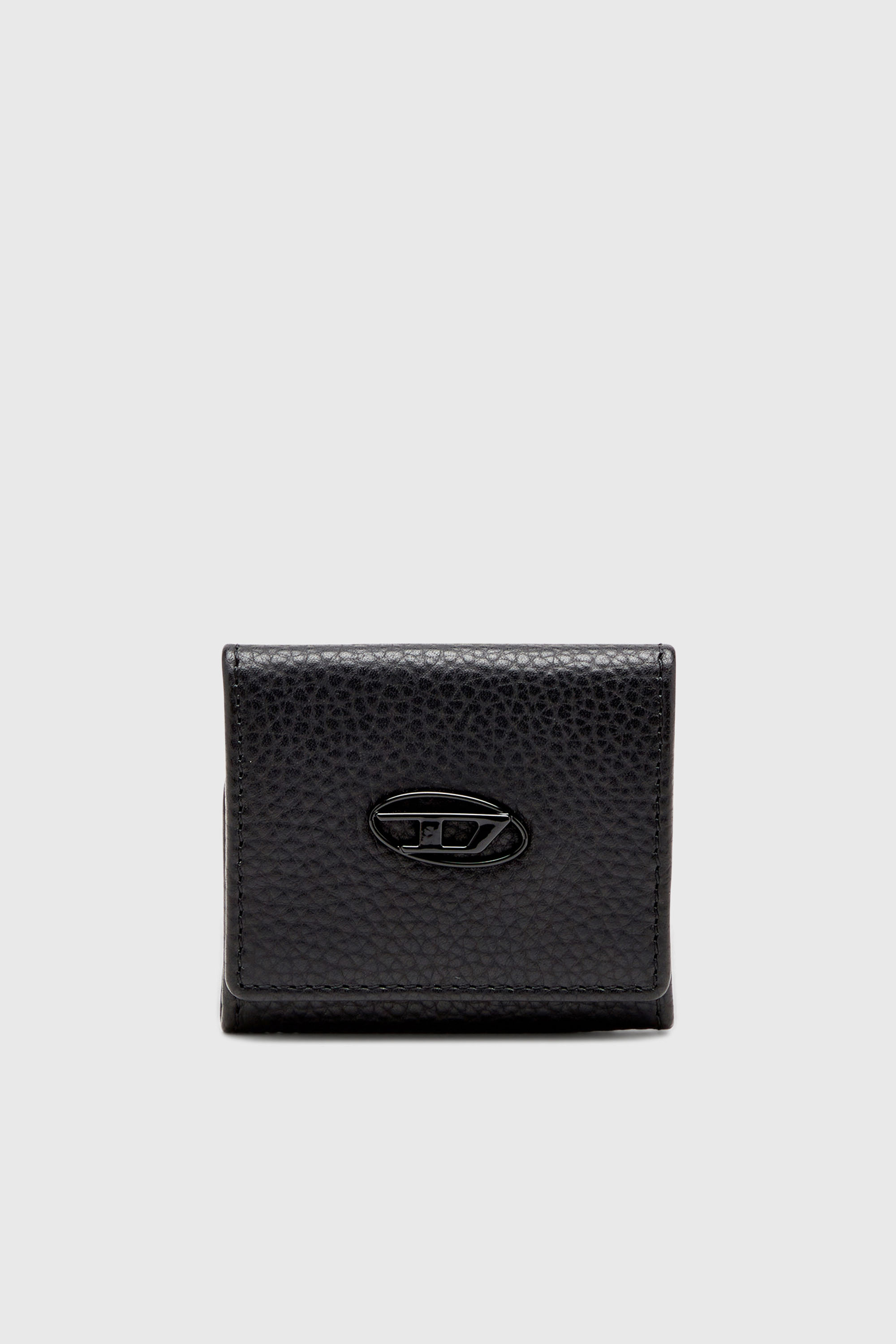 Diesel - HISSU EVO COIN CASE, Man's Coin purse in grainy leather in Black - 1