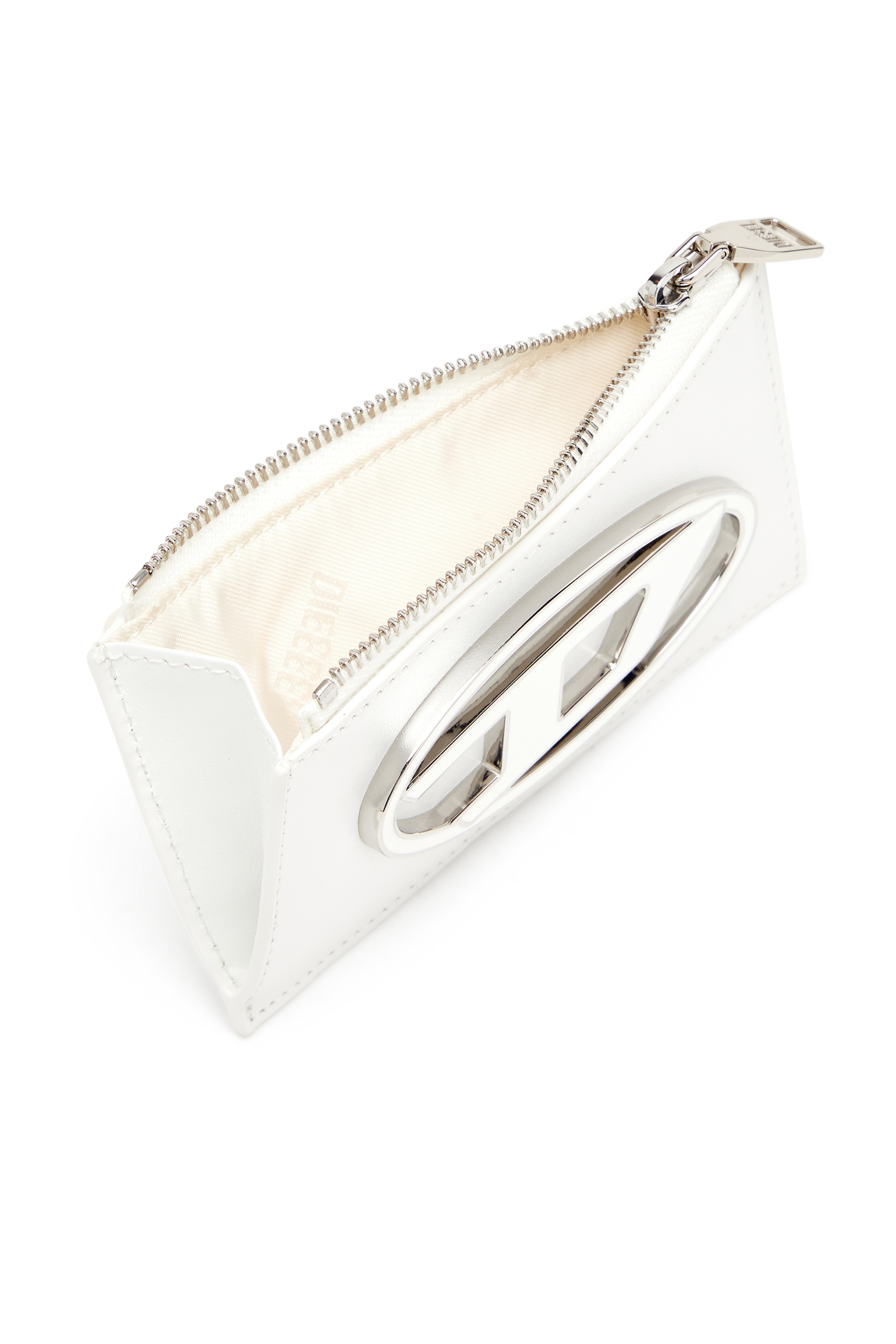 Diesel - 1DR CARD HOLDER III, Woman's Flat card holder in nappa leather in White - 3