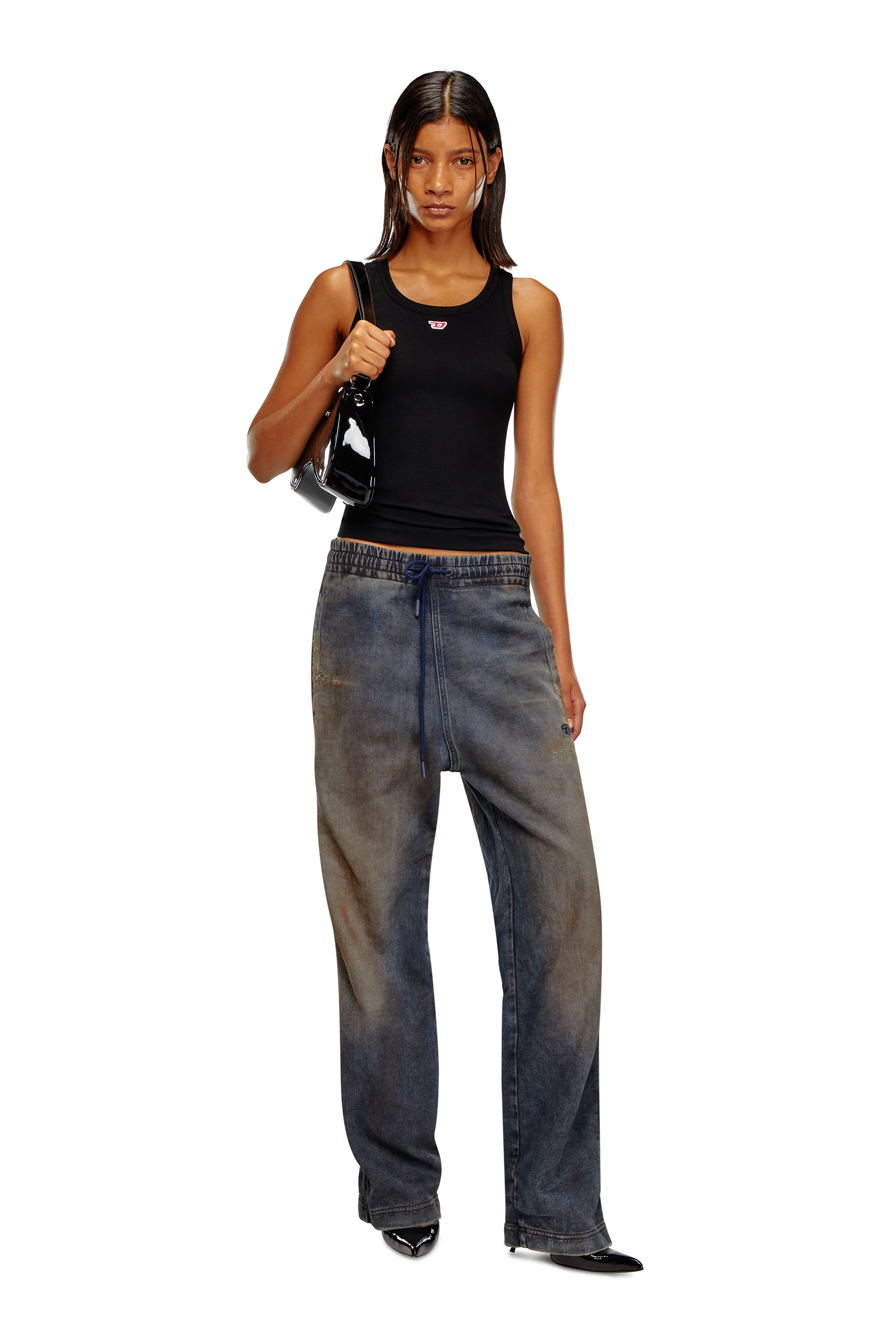 Diesel - Woman Straight D-Martians Track Denim 068LV, Dark Blue - Image 2