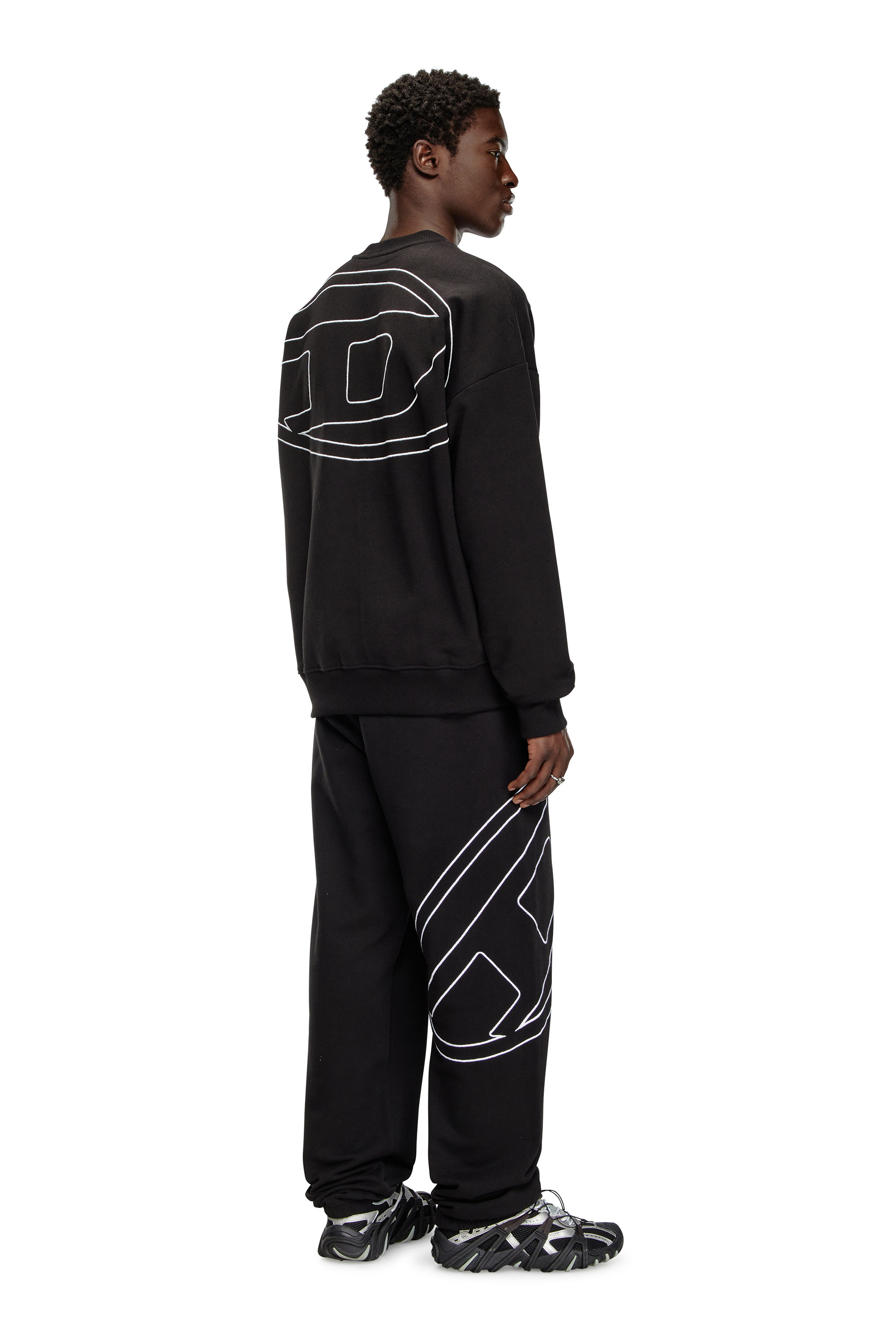 Diesel - S-ROB-MEGOVAL-D, Man's Sweatshirt with logo embroidery in Black - 2